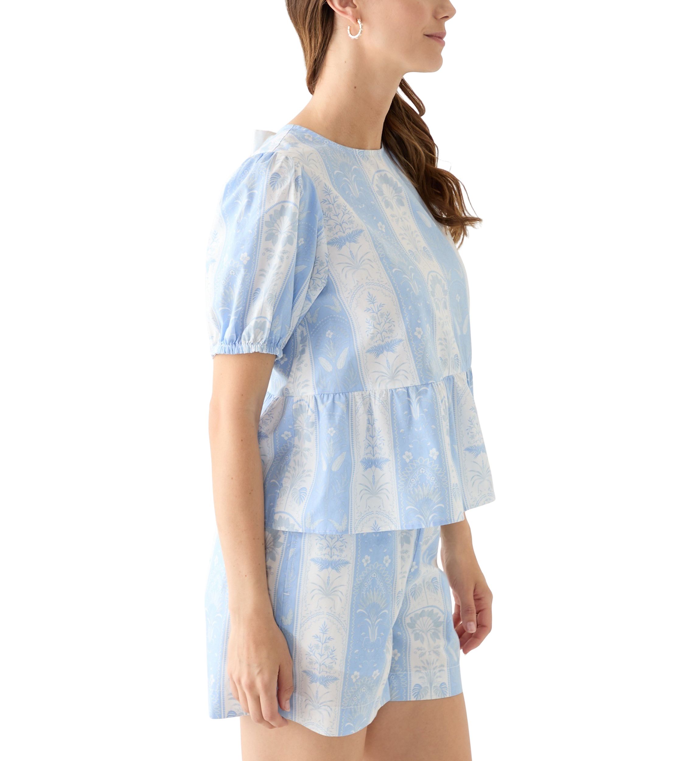 Womens Bow Back Printed Top