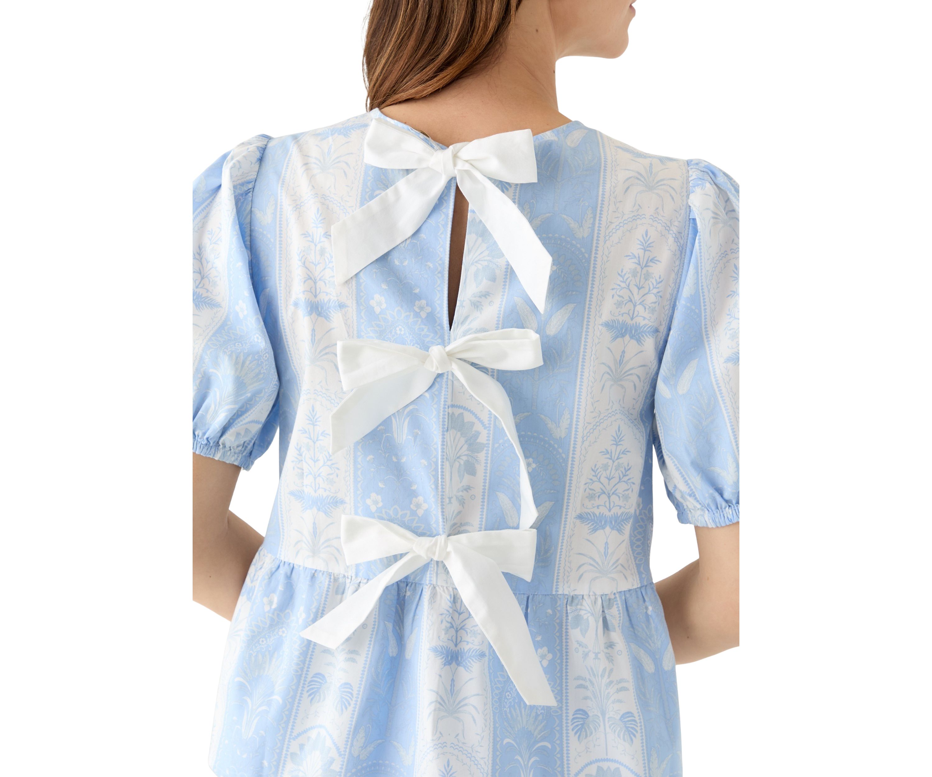 Womens Bow Back Printed Top