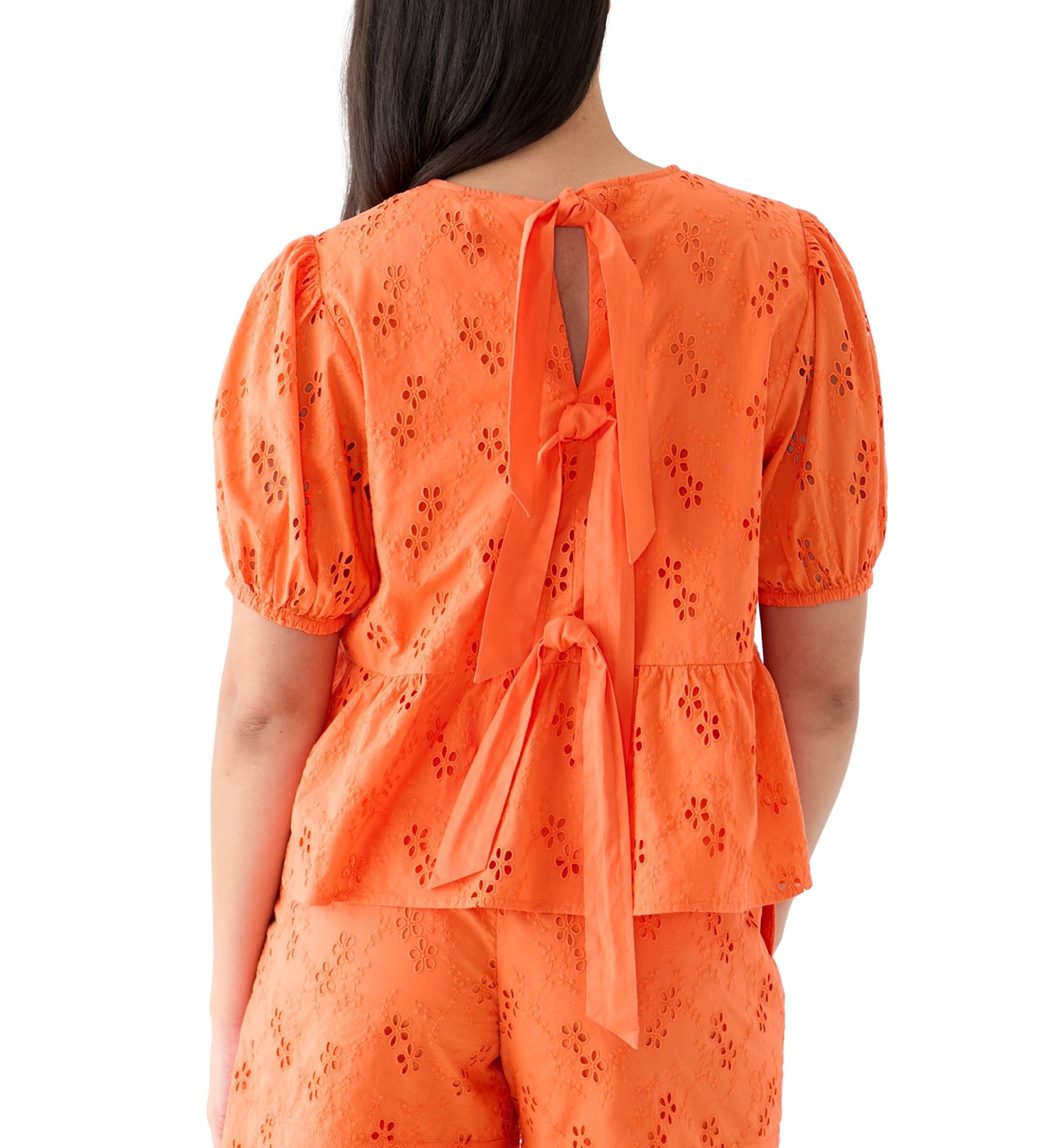 Womens Short Sleeve Bow Back Top