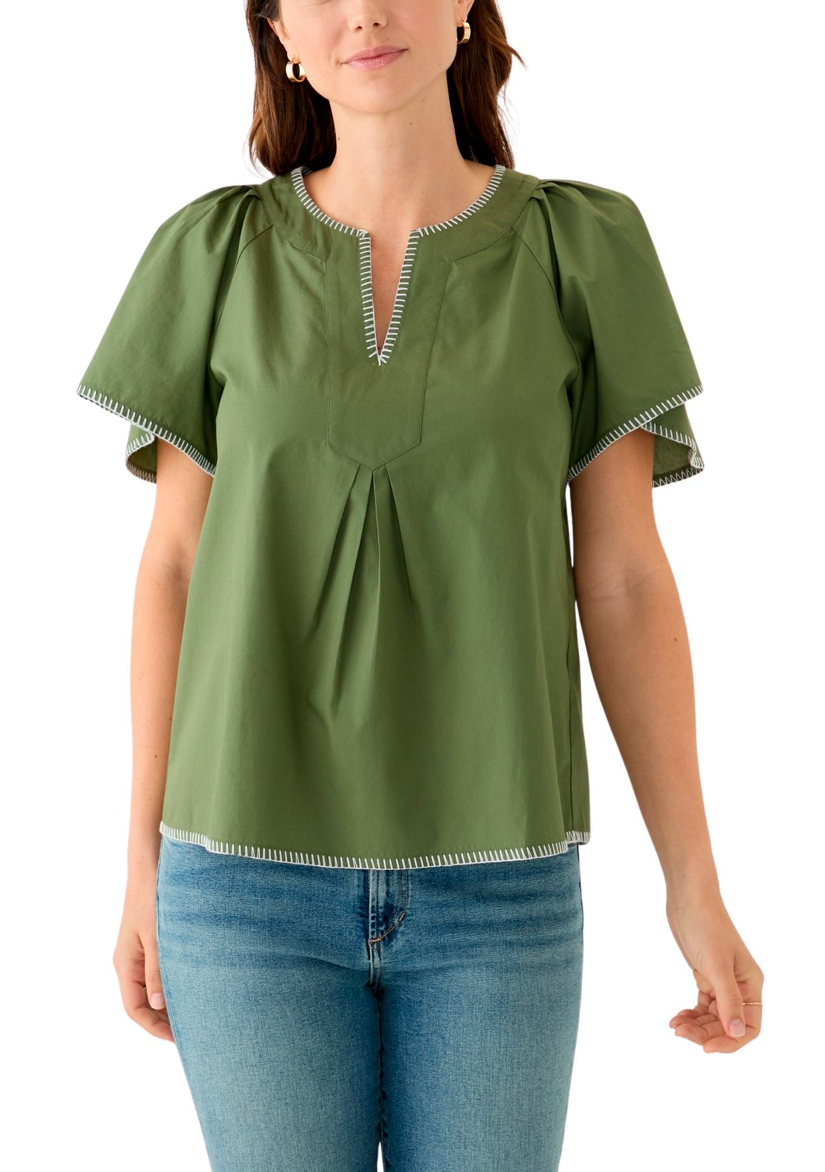Womens Split Neck Top