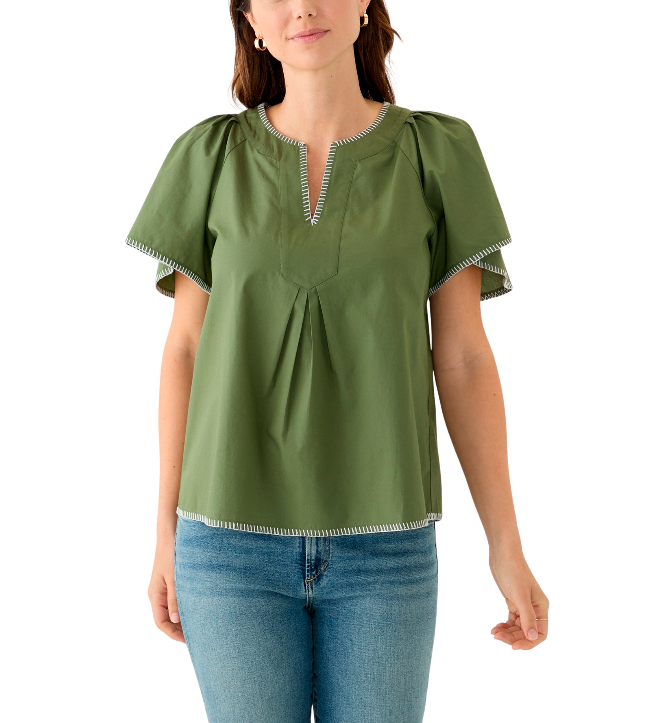 Womens Split Neck Top