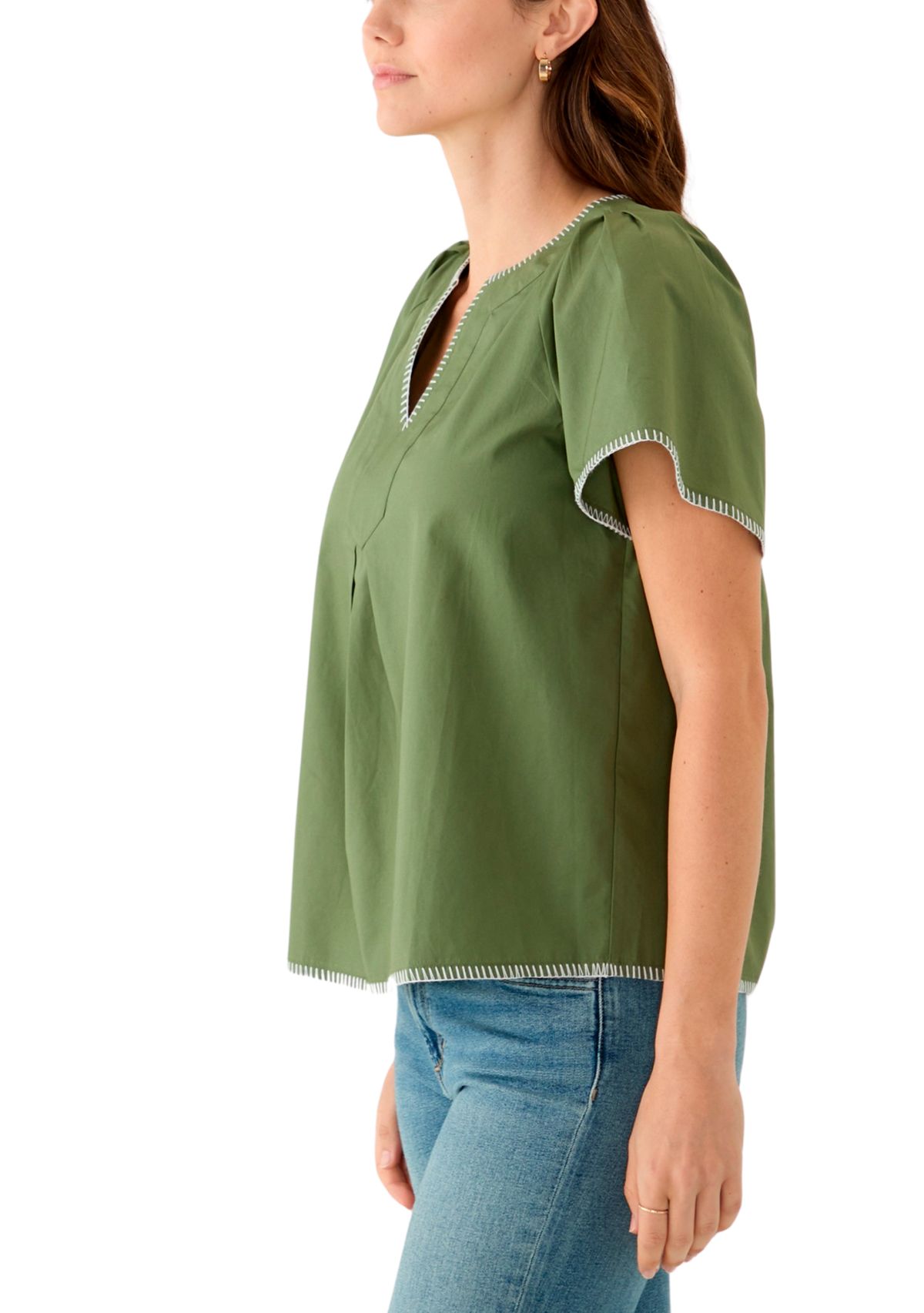 Womens Split Neck Top