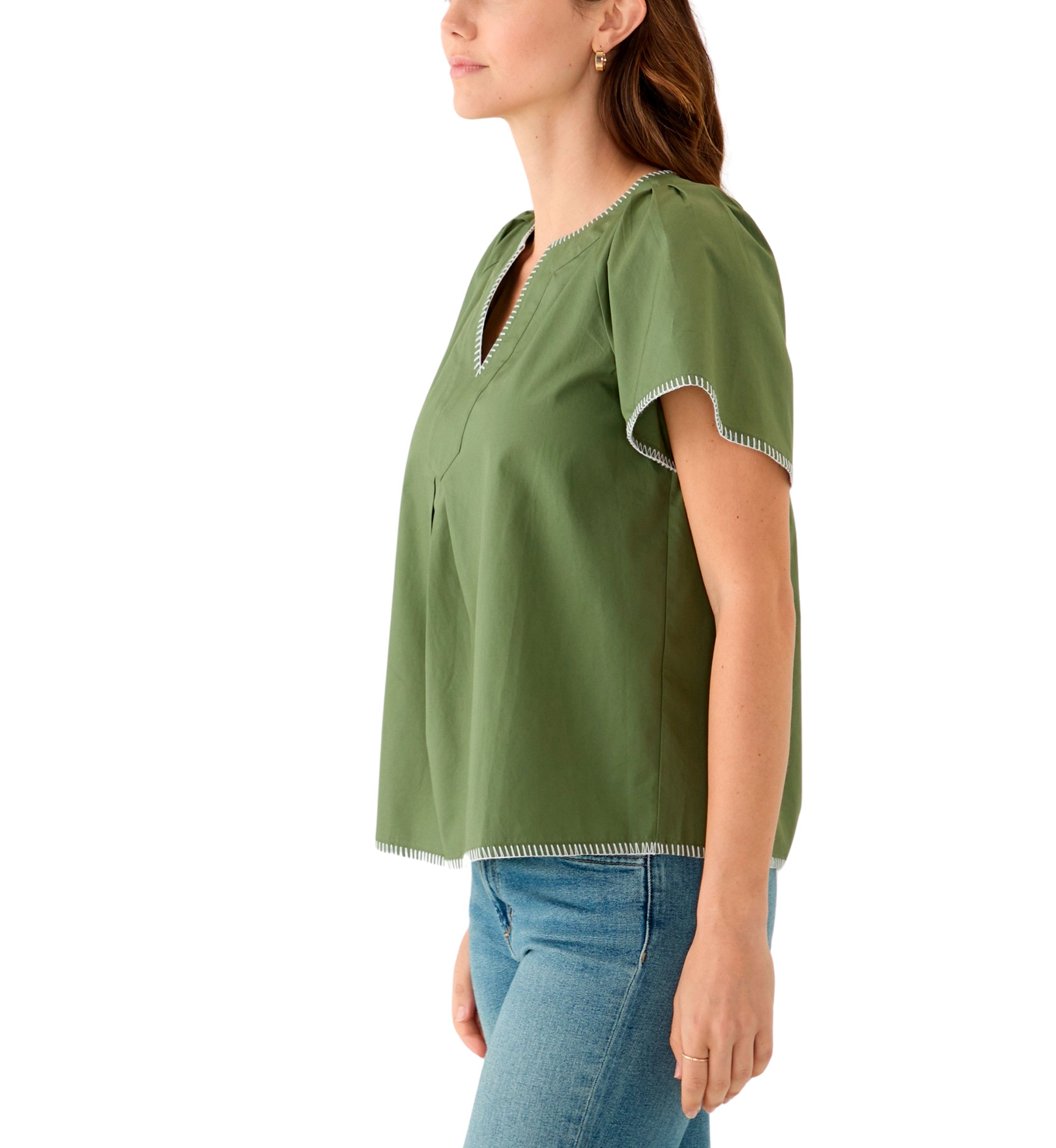 Womens Split Neck Top