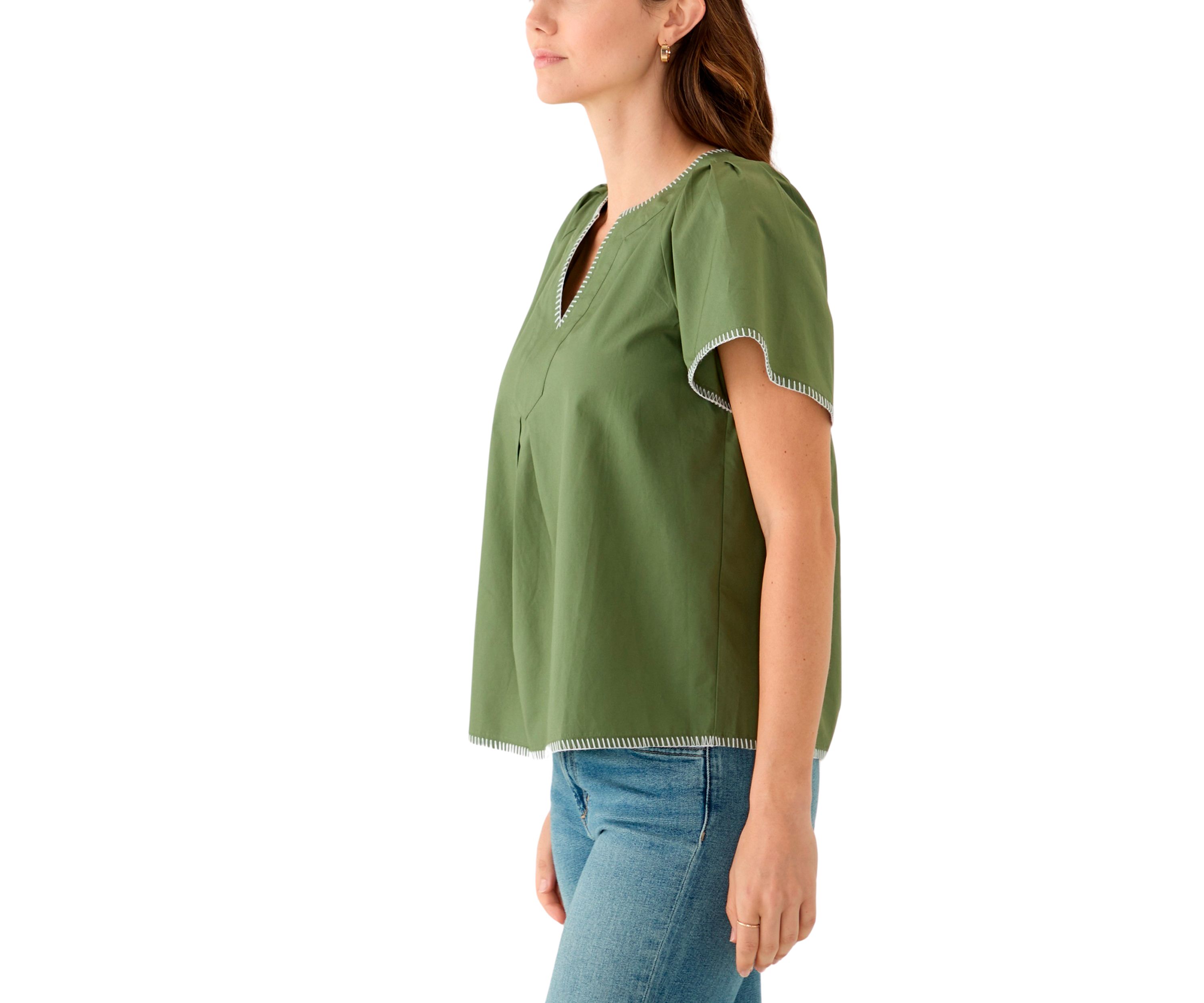 Womens Split Neck Top