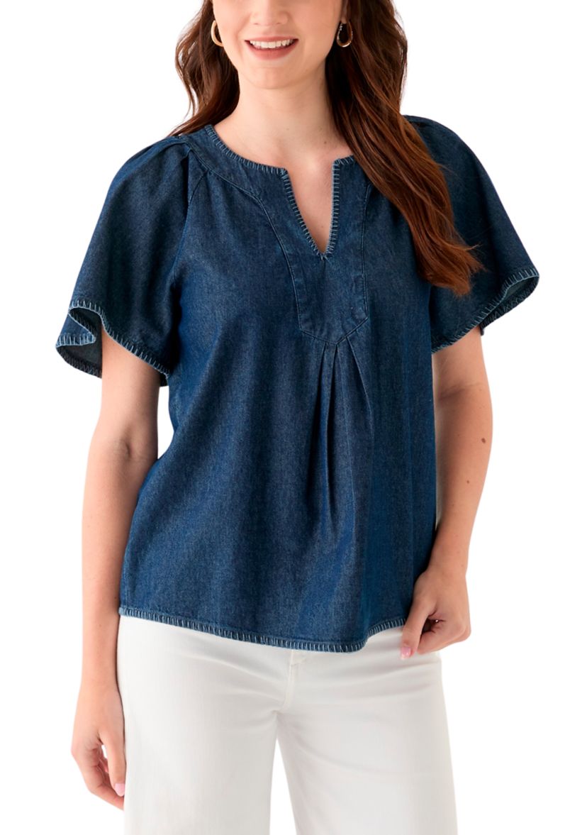 Womens Split Neck Top
