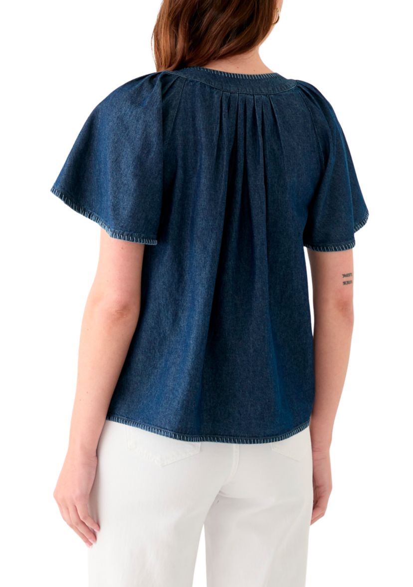 Womens Split Neck Top