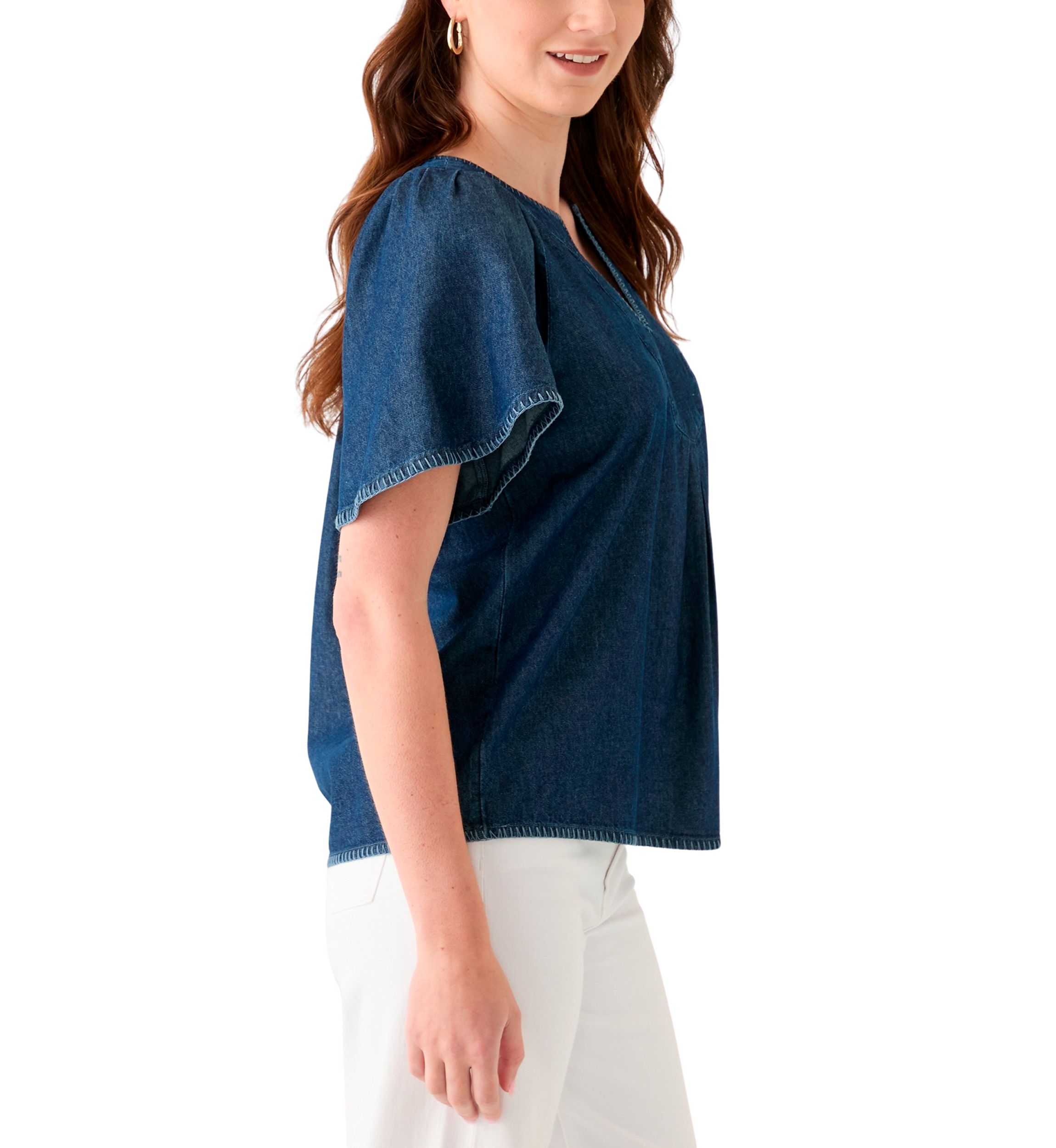 Womens Split Neck Top