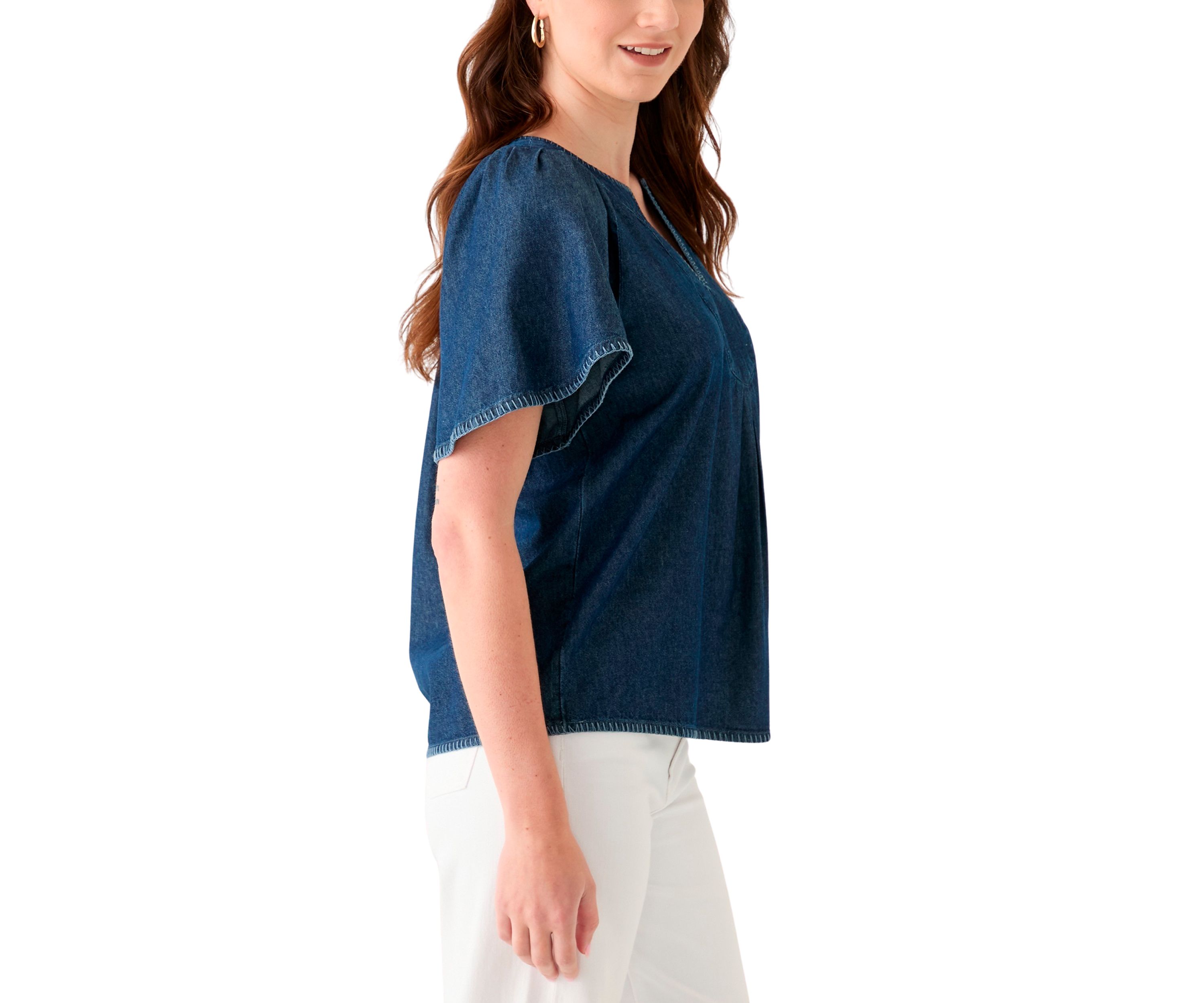 Womens Split Neck Top