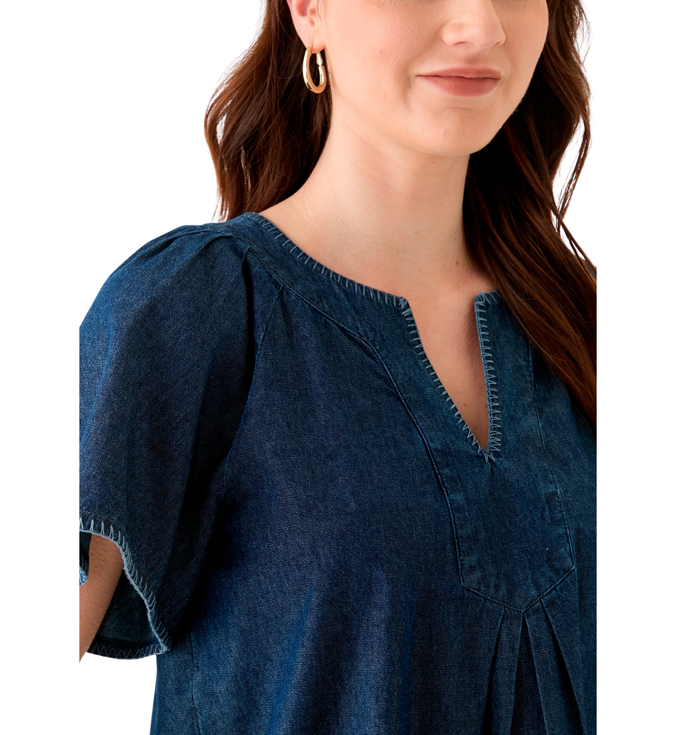 Womens Split Neck Top