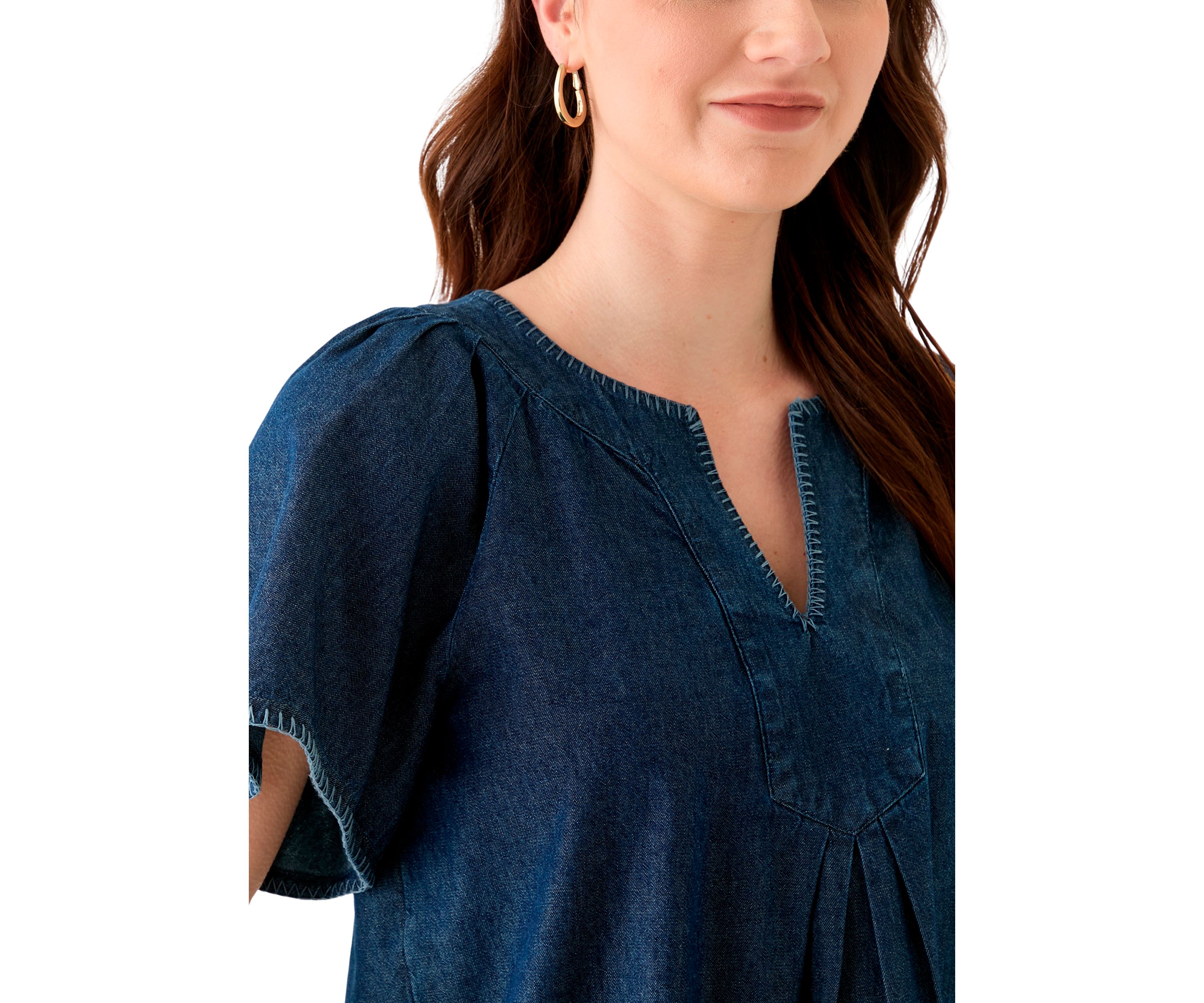 Womens Split Neck Top