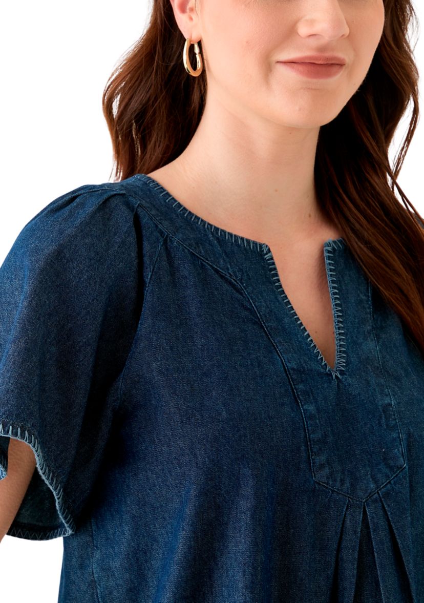 Womens Split Neck Top