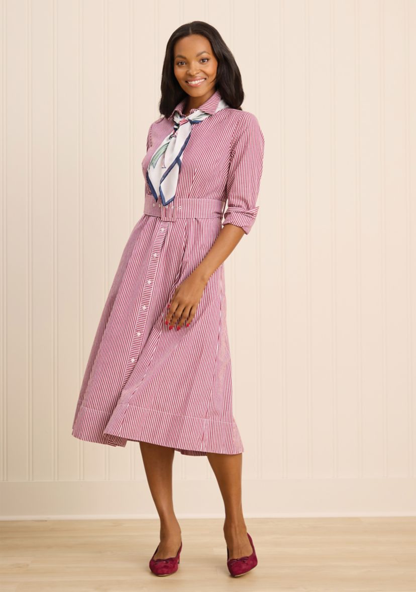 Sewing Down South x Crown & Ivy™ Sew Merry Button Front Midi Dress