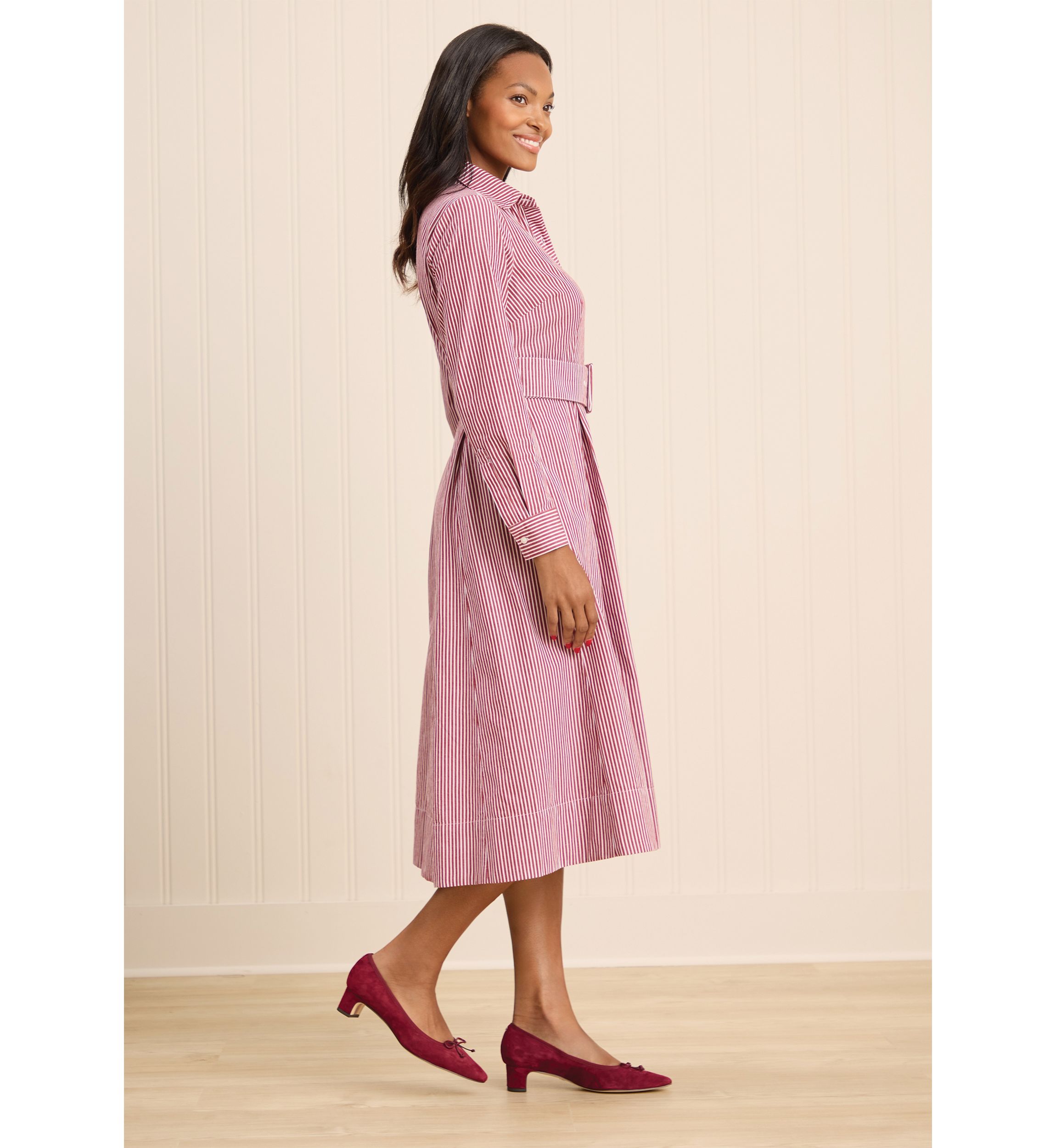 Sewing Down South x Crown & Ivy™ Sew Merry Button Front Midi Dress