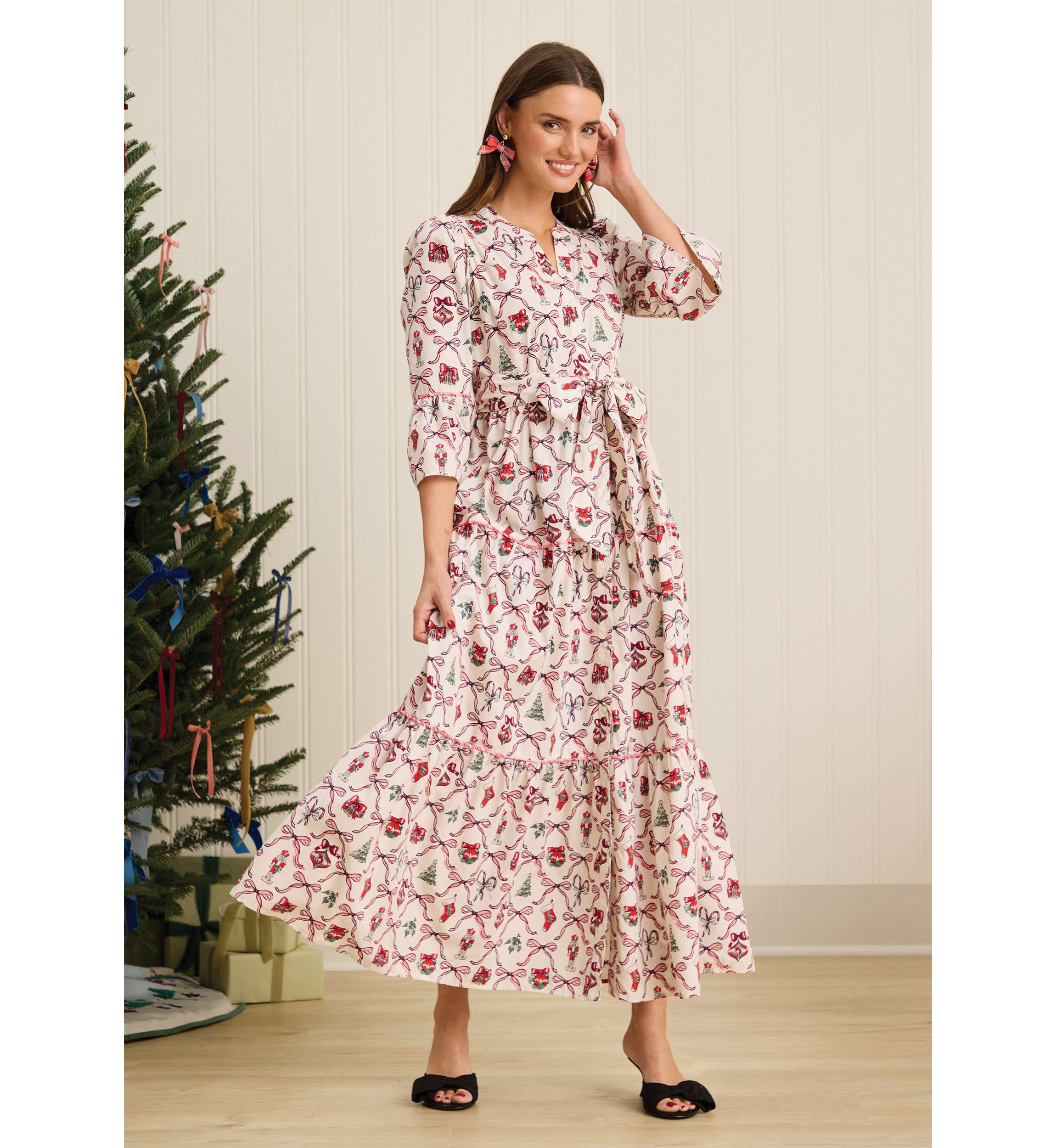 Sewing Down South x Crown & Ivy™ Long Sleeve Maxi Dress with Sash