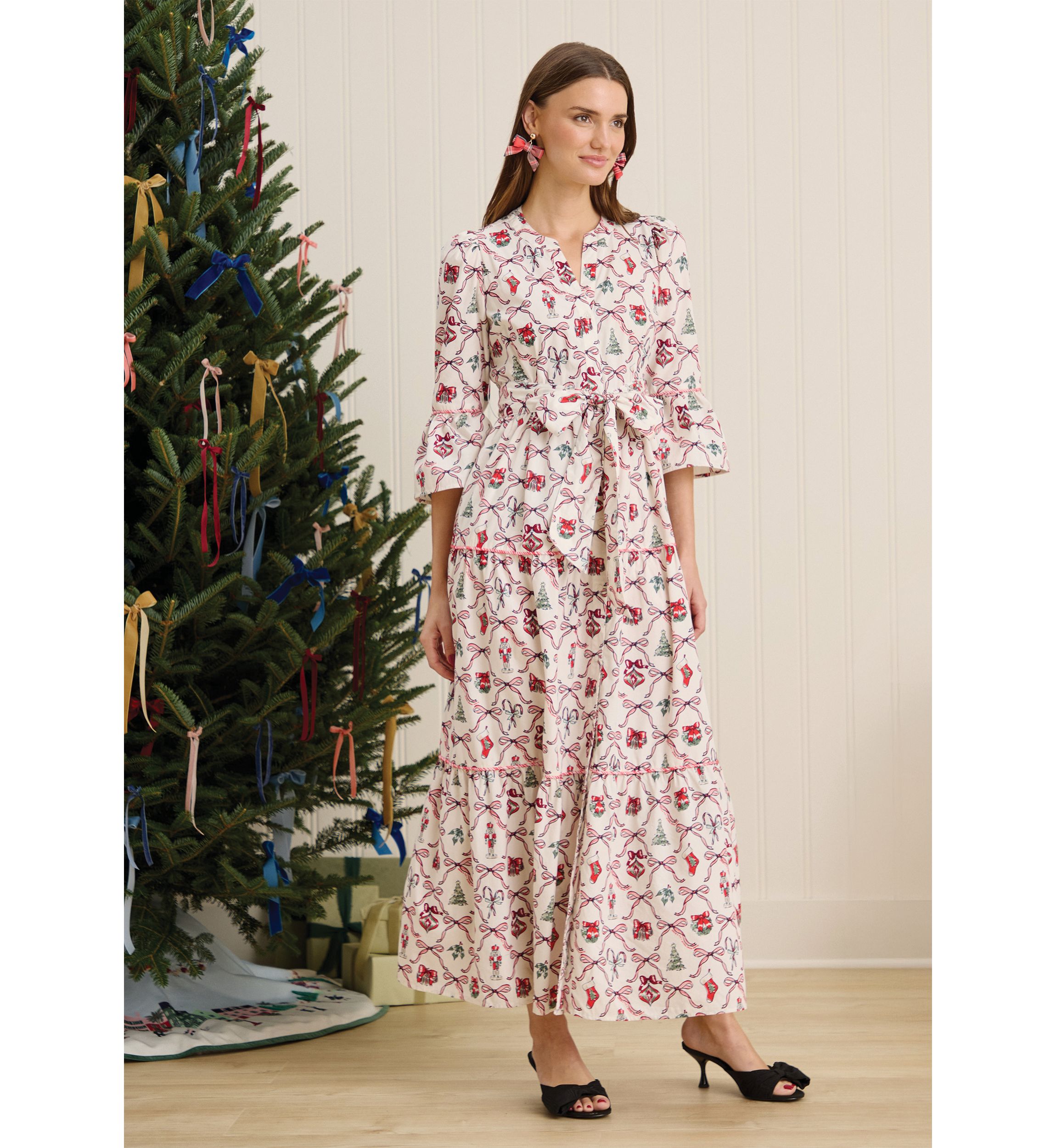 Sewing Down South x Crown & Ivy™ Long Sleeve Maxi Dress with Sash
