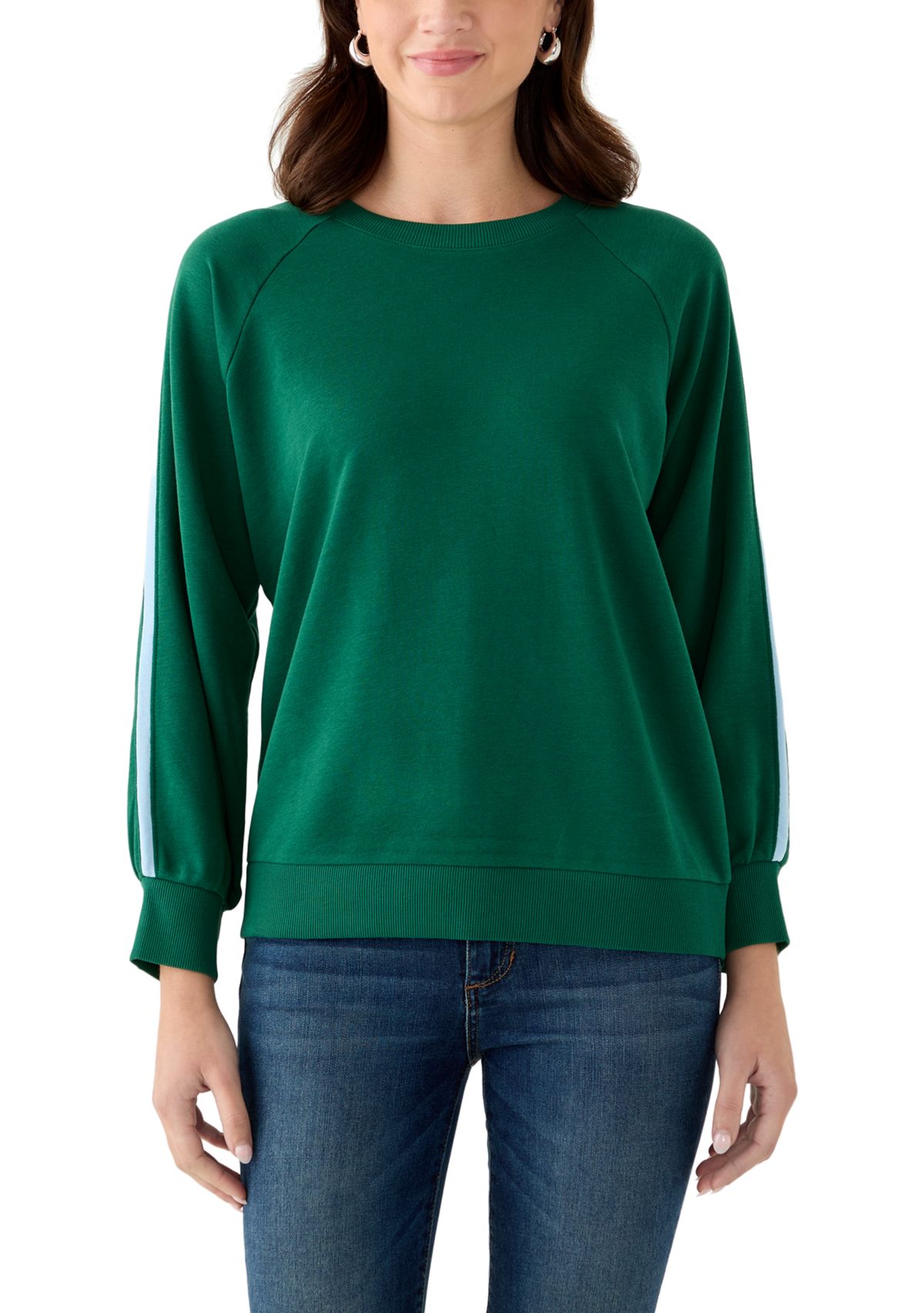 Womens Striped Sleeve Sweater