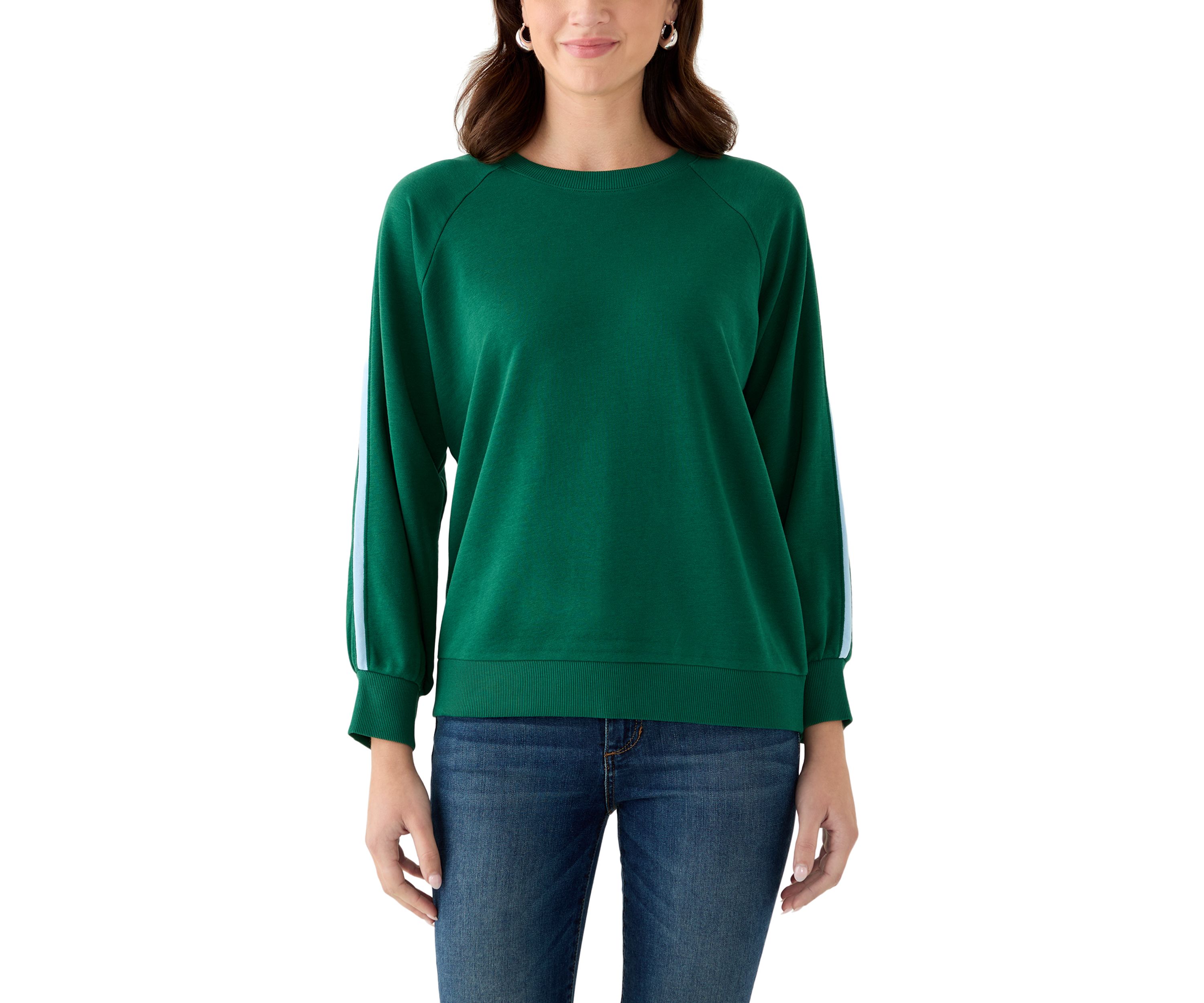 Womens Striped Sleeve Sweater