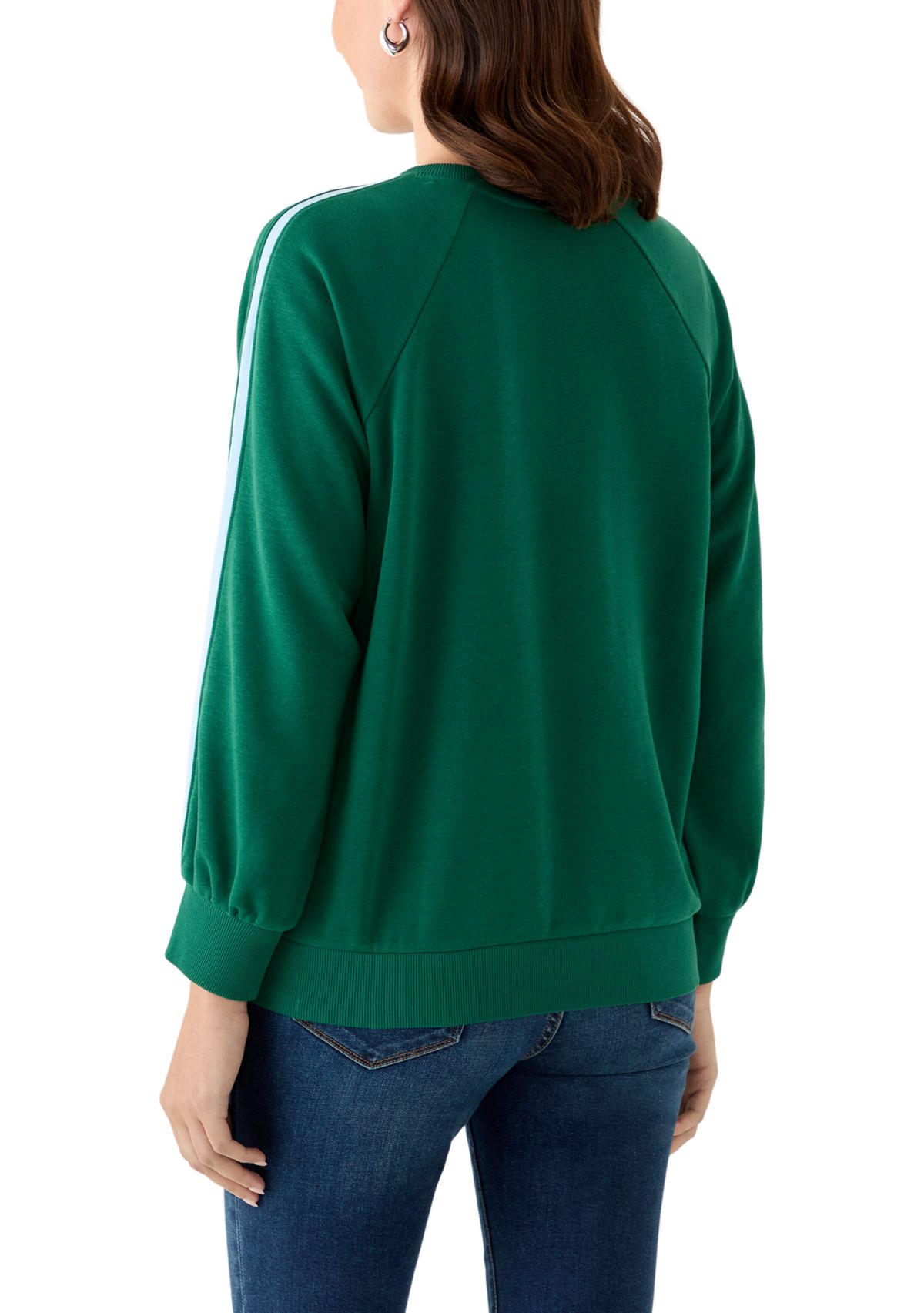 Womens Striped Sleeve Sweater