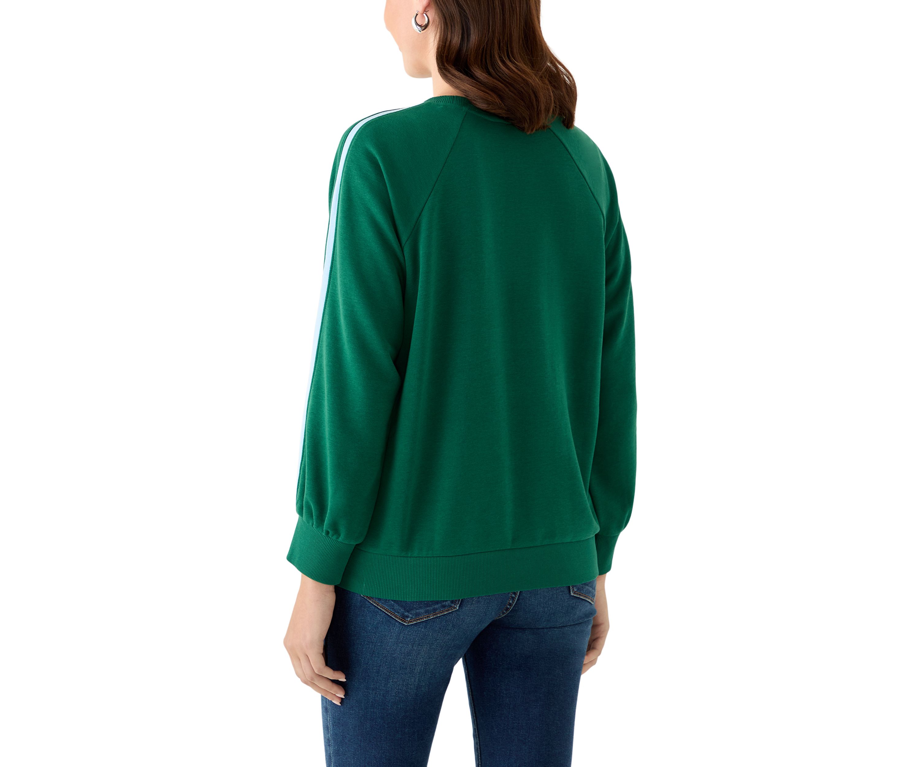 Womens Striped Sleeve Sweater