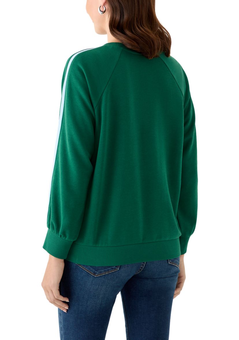 Womens Striped Sleeve Sweater