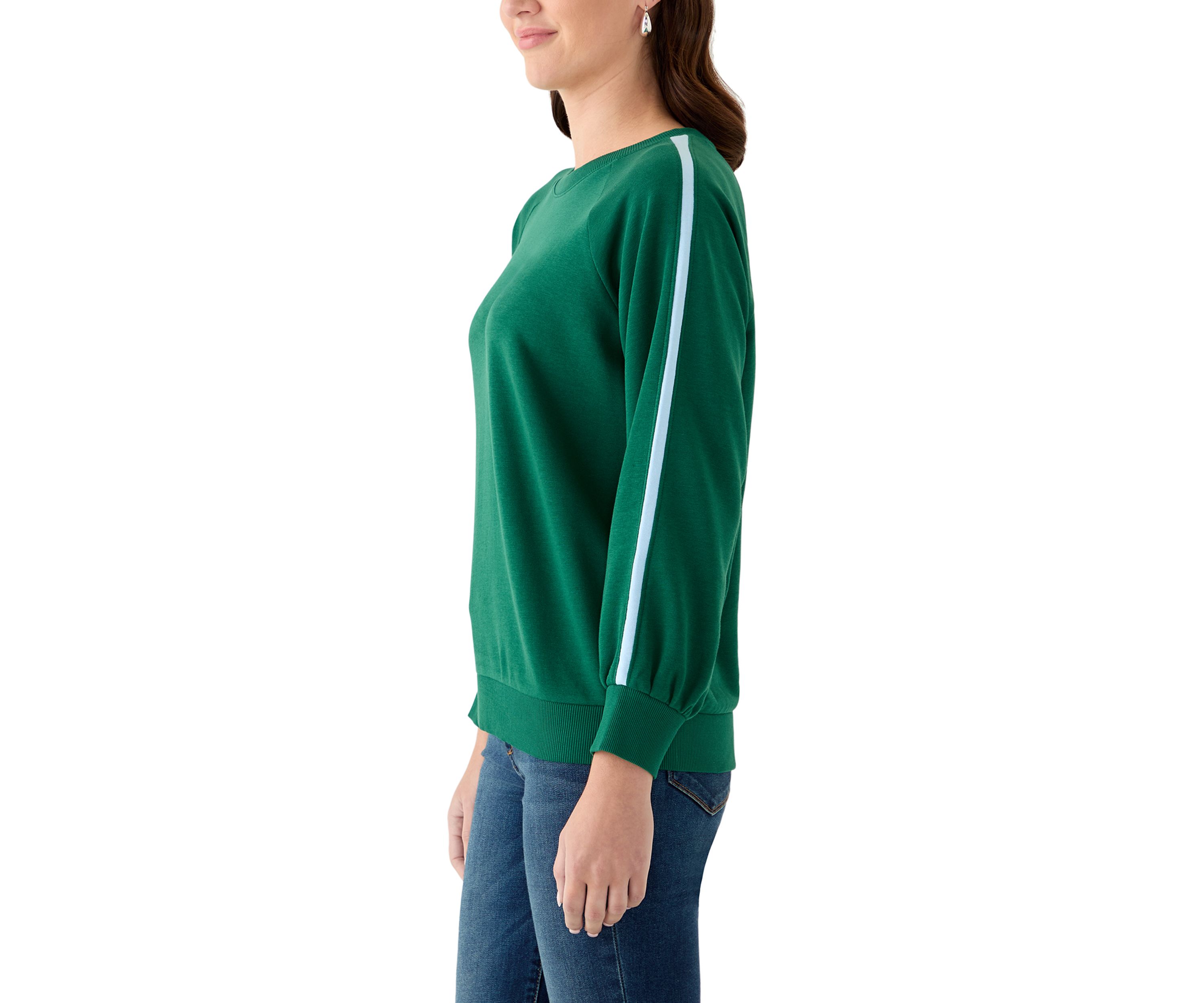 Womens Striped Sleeve Sweater