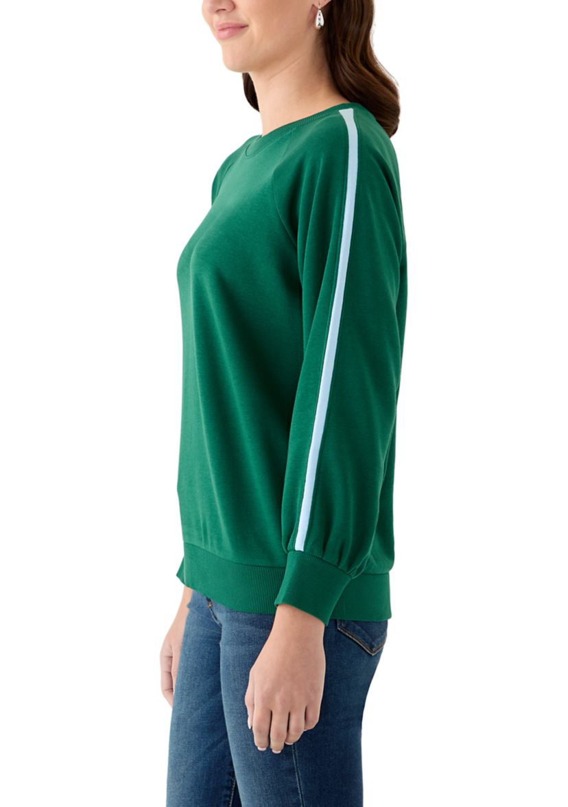 Womens Striped Sleeve Sweater
