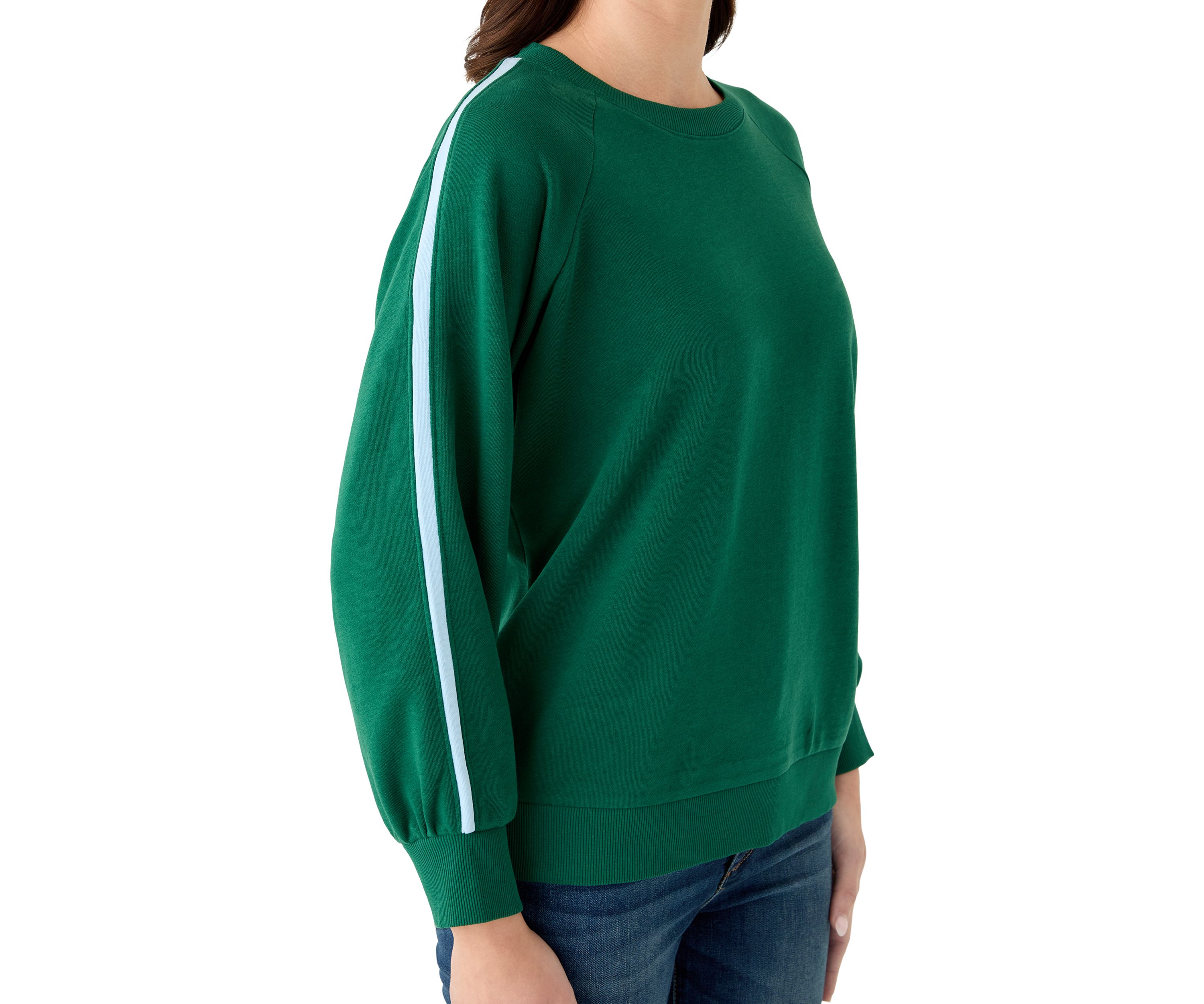 Womens Striped Sleeve Sweater