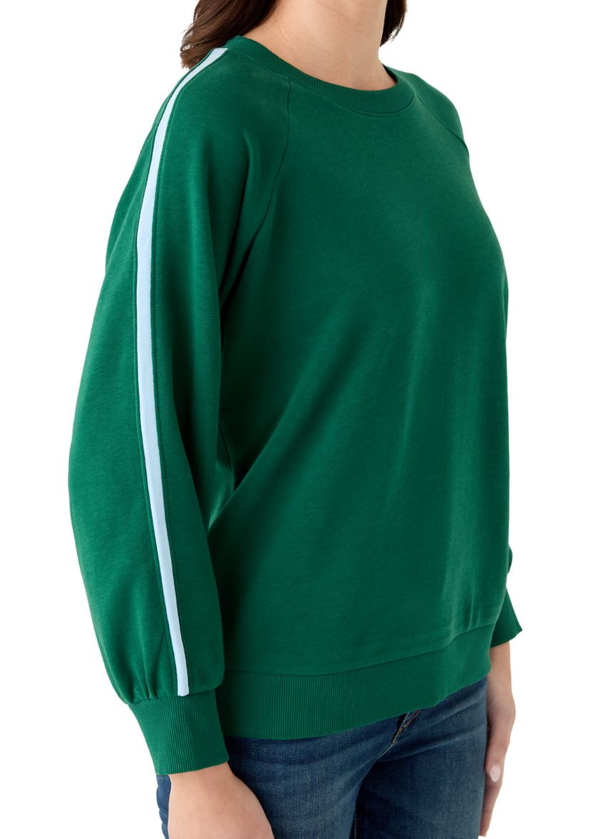 Womens Striped Sleeve Sweater