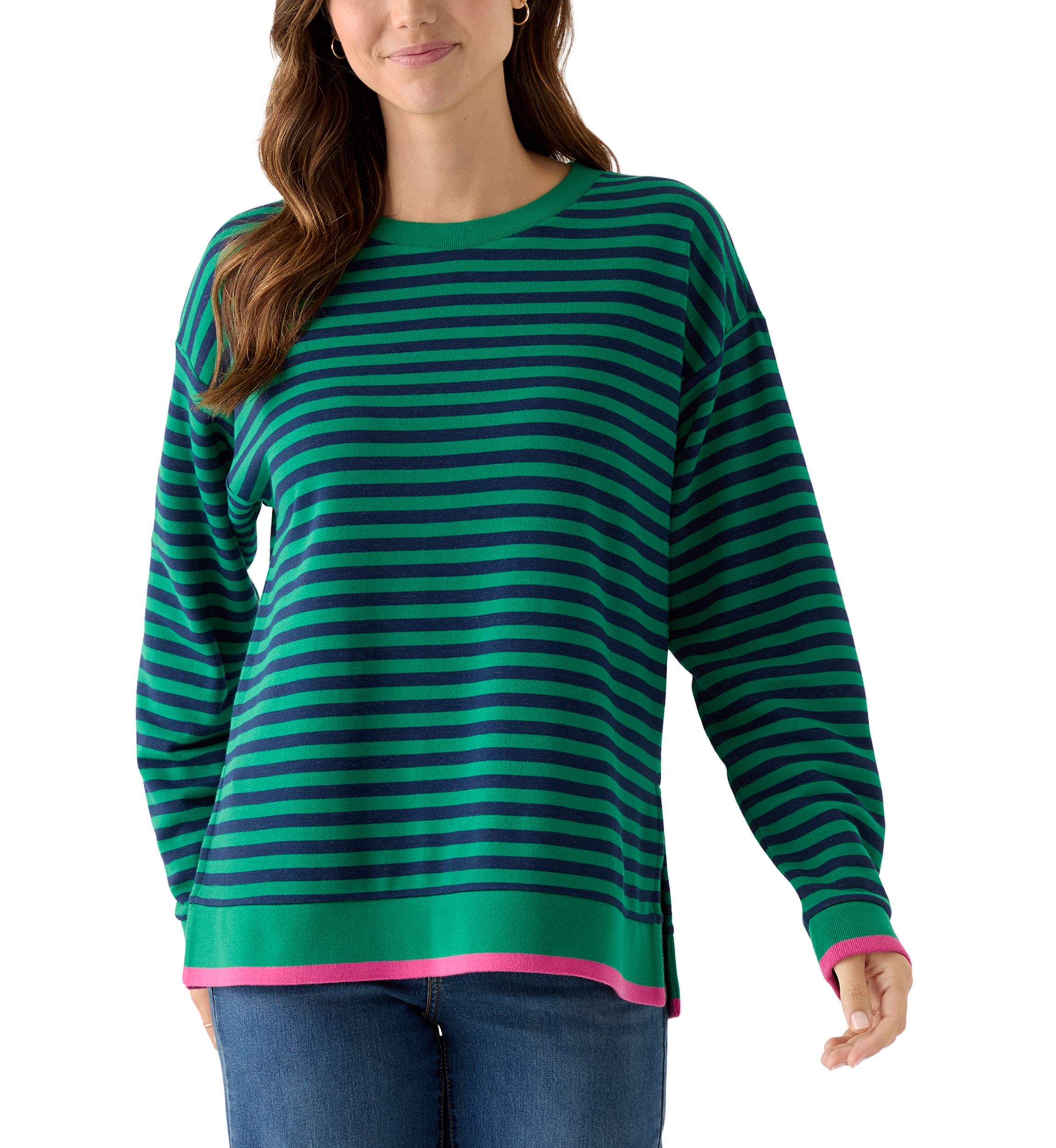 Womens Long Sleeve Striped Top
