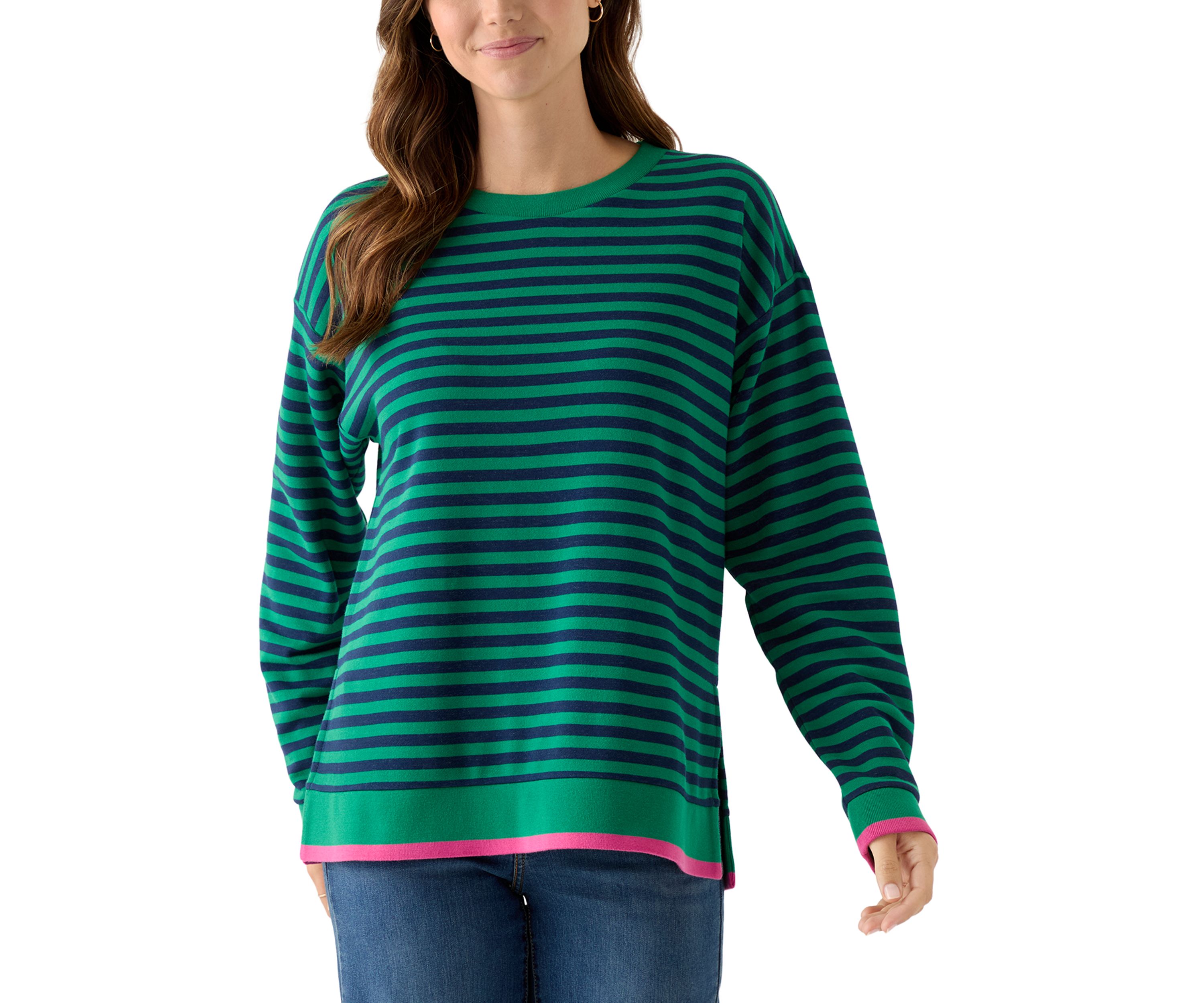 Womens Long Sleeve Striped Top