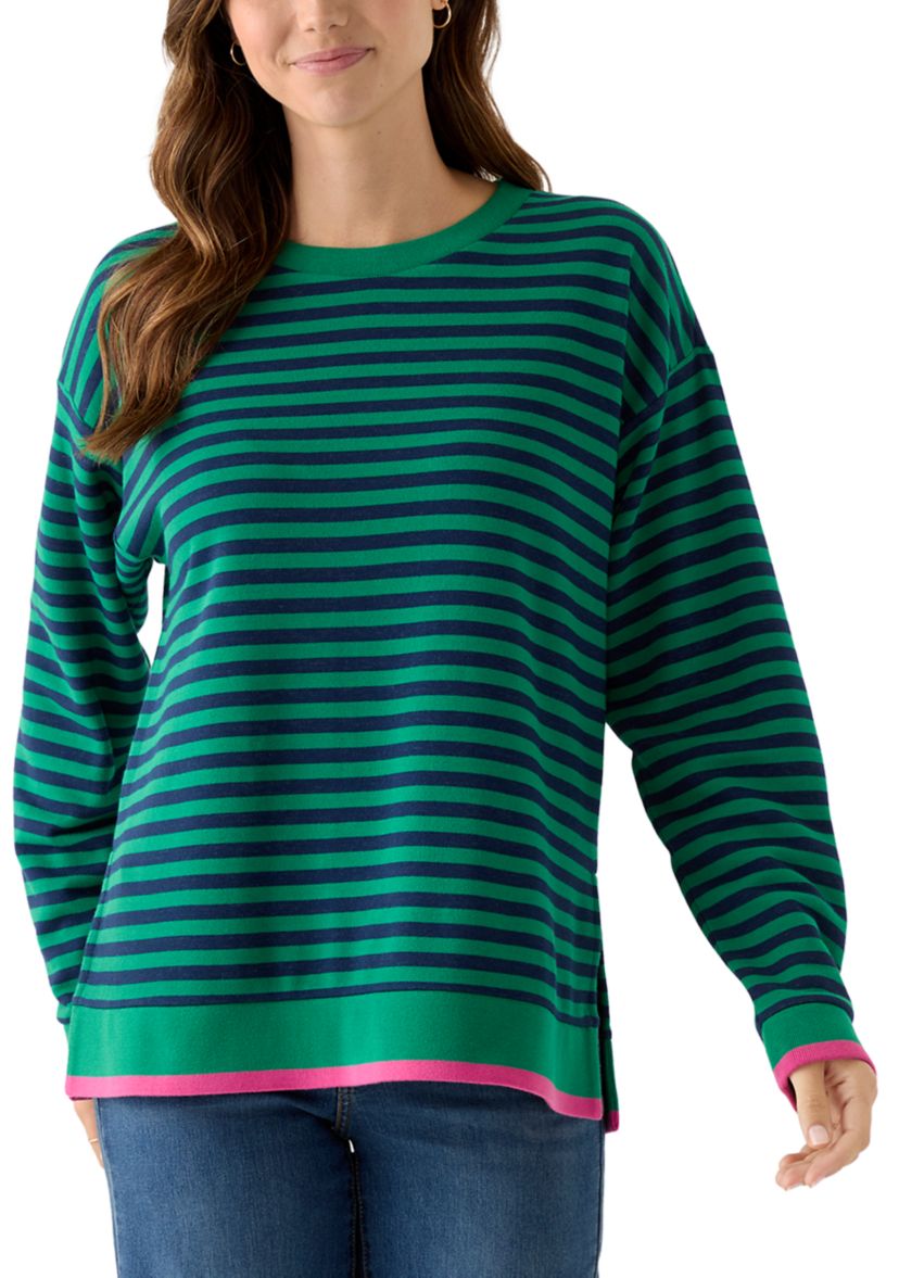 Womens Long Sleeve Striped Top