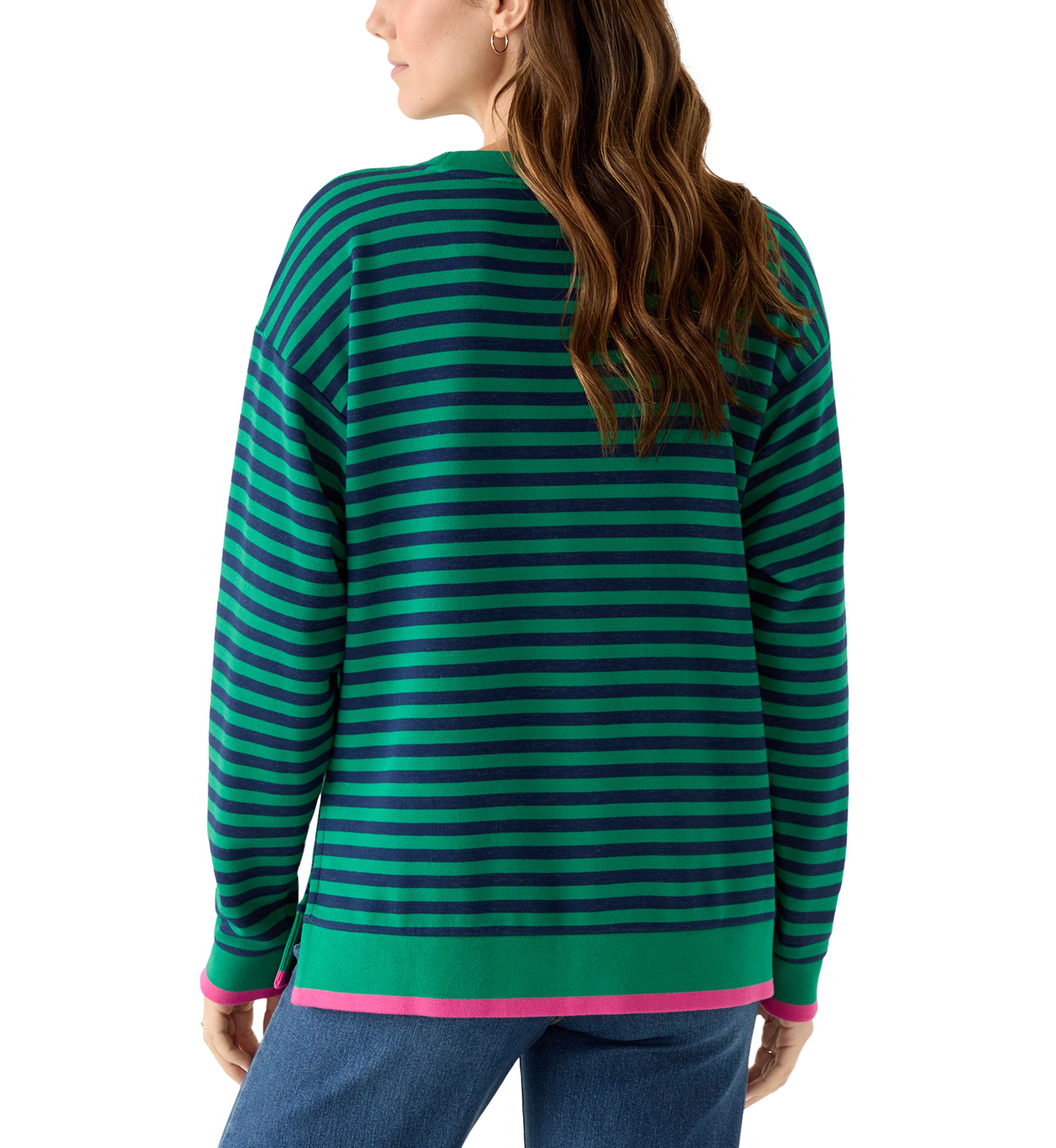Womens Long Sleeve Striped Top