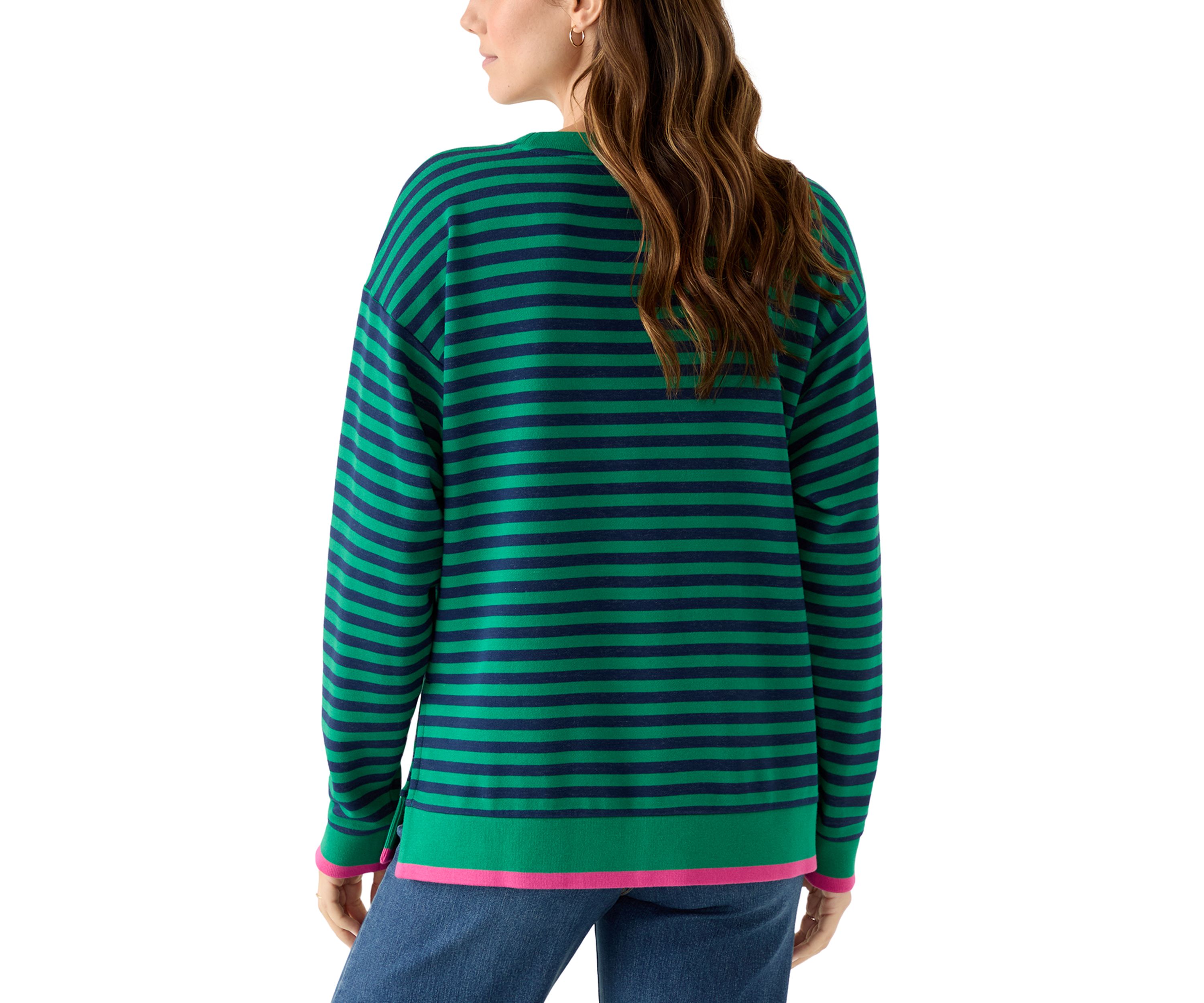 Womens Long Sleeve Striped Top