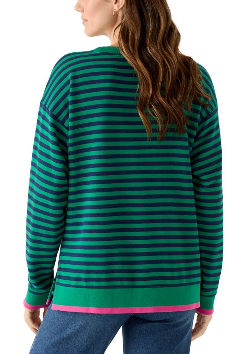 Womens Long Sleeve Striped Top