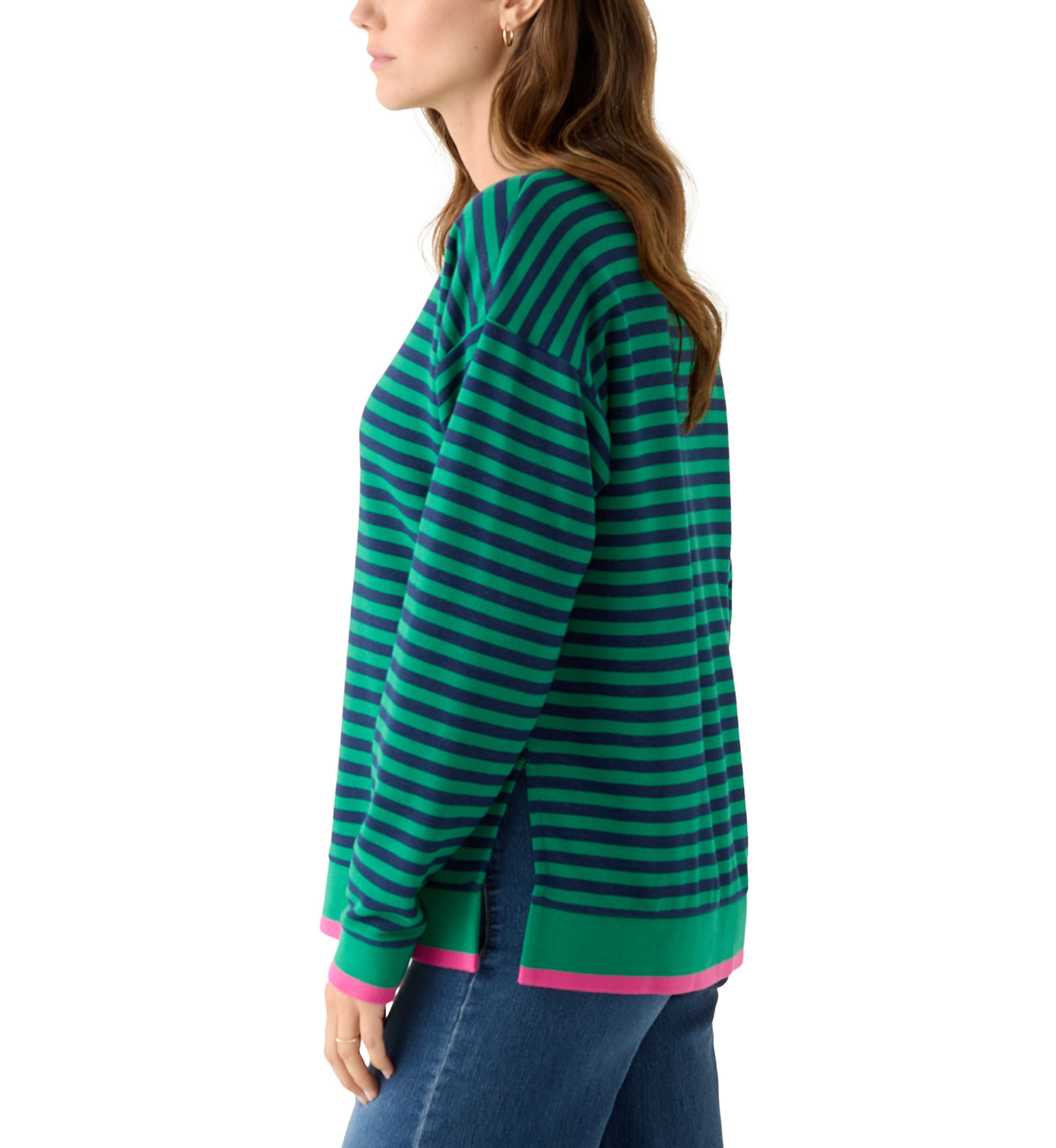 Womens Long Sleeve Striped Top