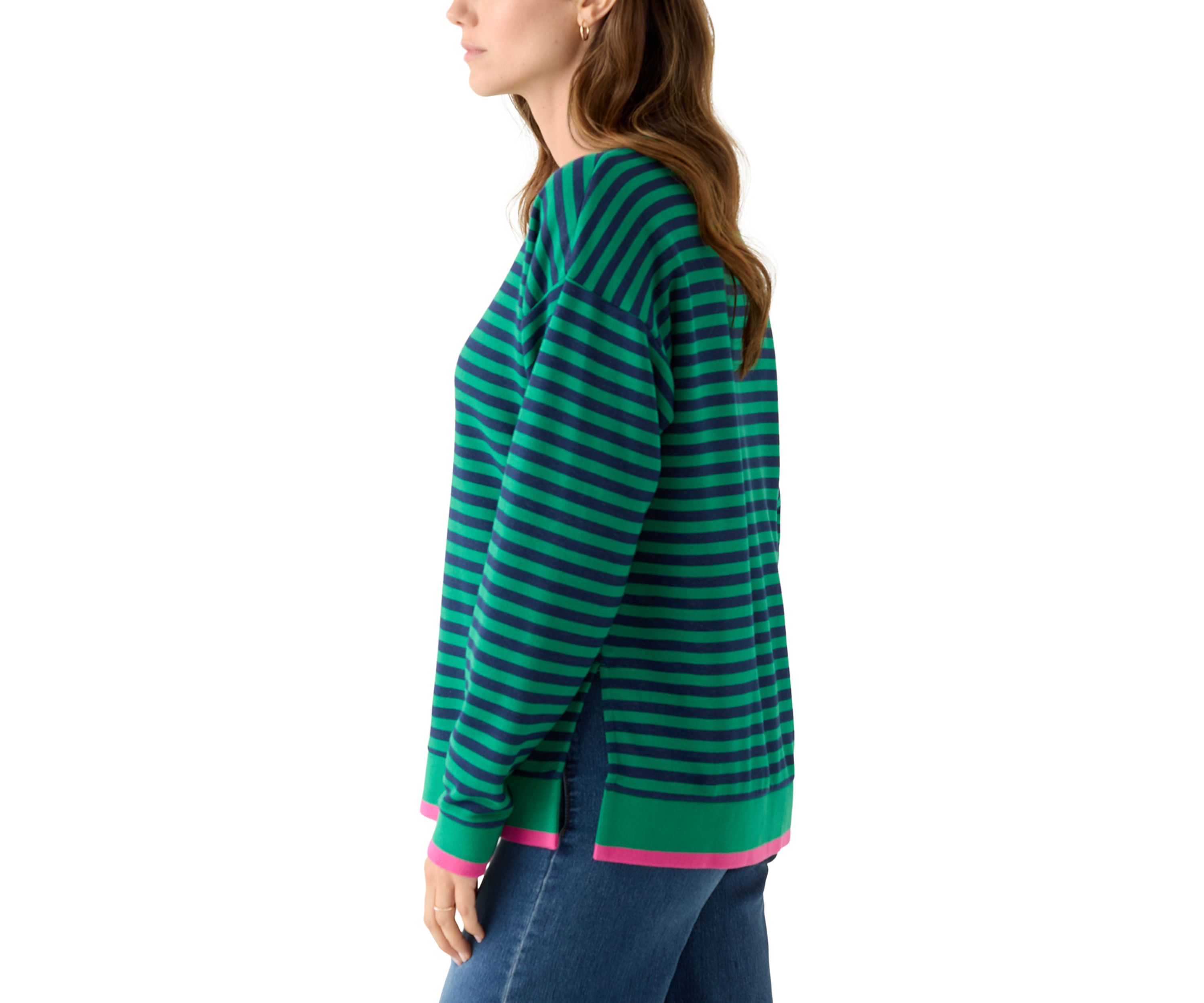 Womens Long Sleeve Striped Top