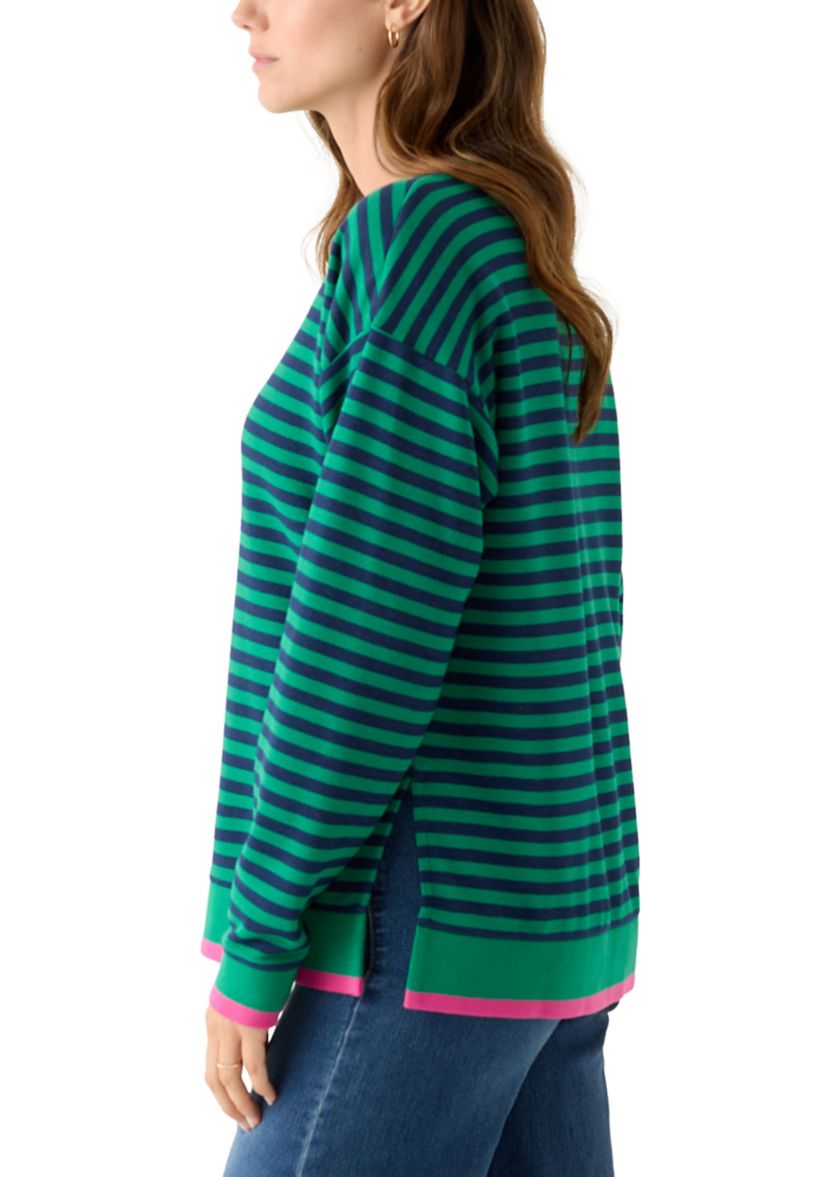 Womens Long Sleeve Striped Top