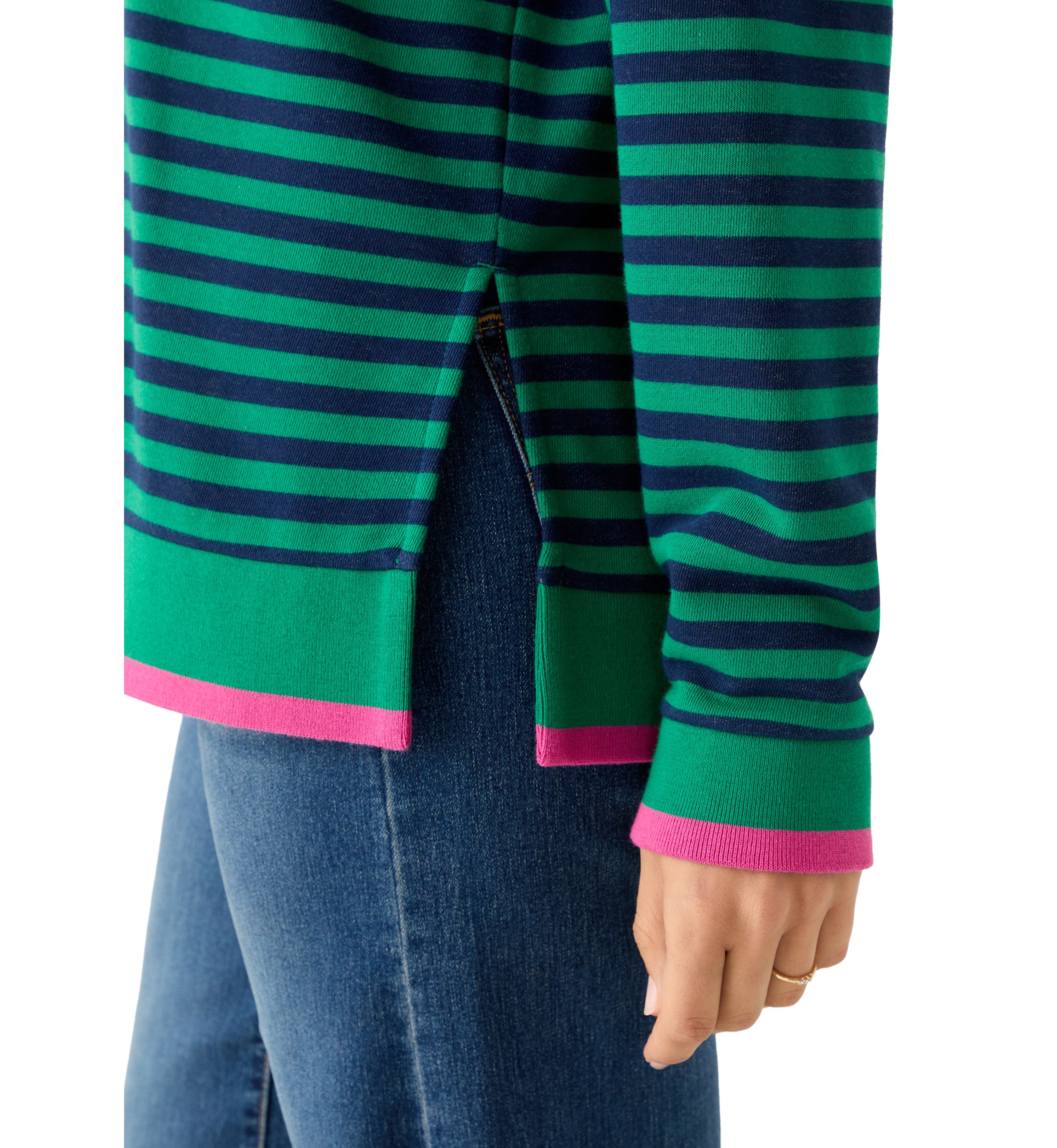 Womens Long Sleeve Striped Top
