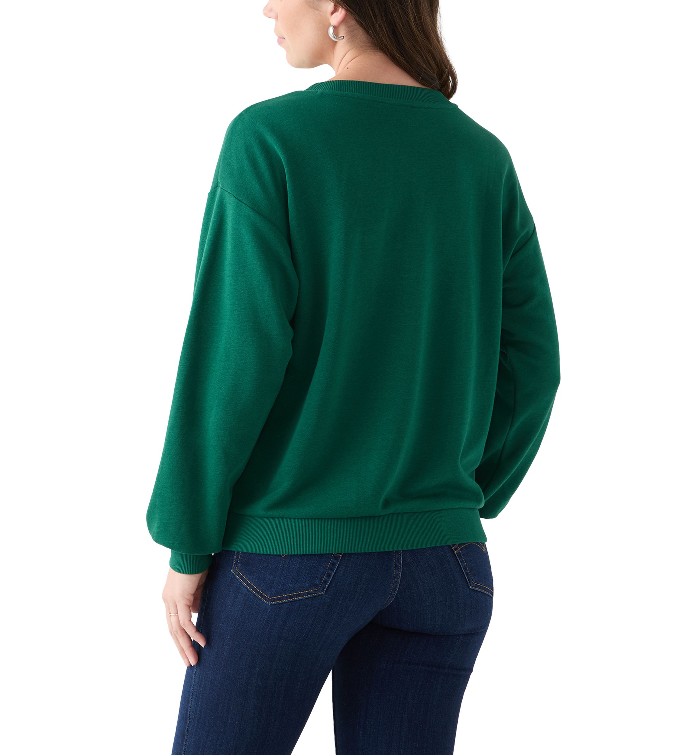 Womens Long Sleeve Embroidered Sweatshirt