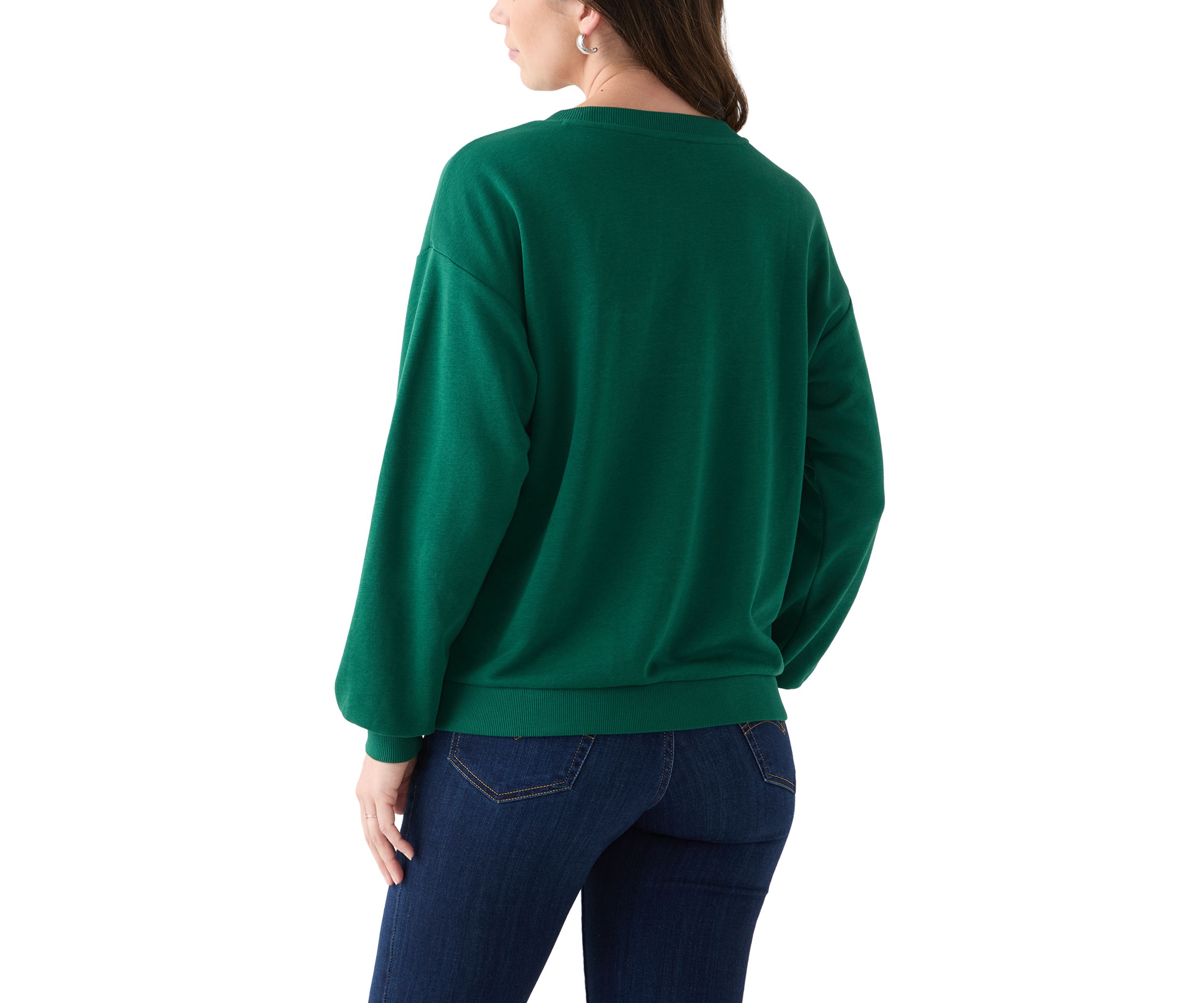 Womens Long Sleeve Embroidered Sweatshirt