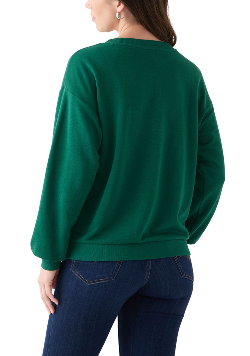 Womens Long Sleeve Embroidered Sweatshirt