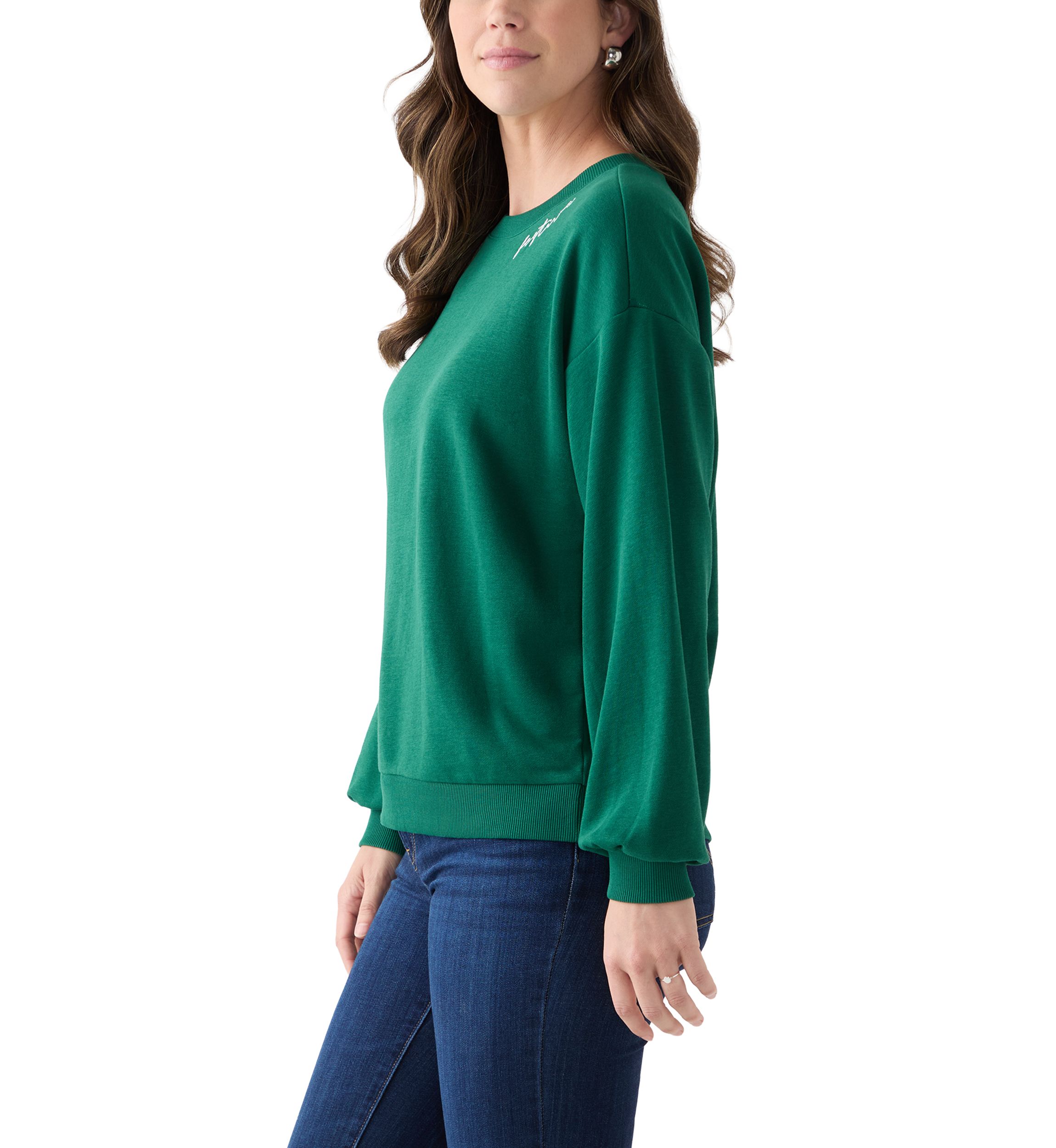 Womens Long Sleeve Embroidered Sweatshirt