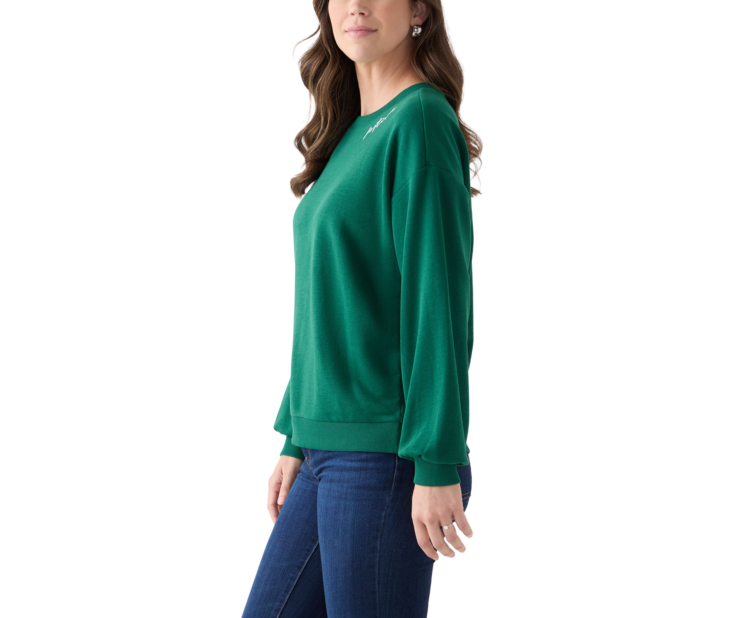 Womens Long Sleeve Embroidered Sweatshirt