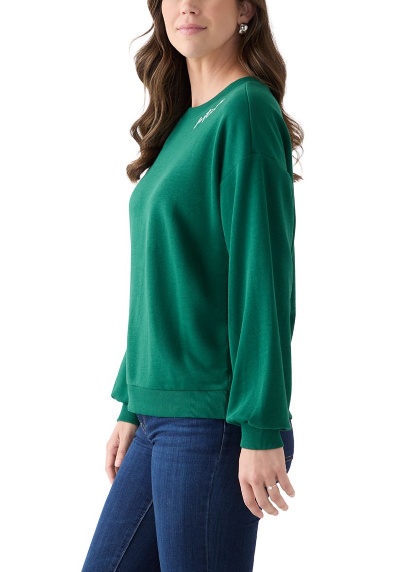 Womens Long Sleeve Embroidered Sweatshirt