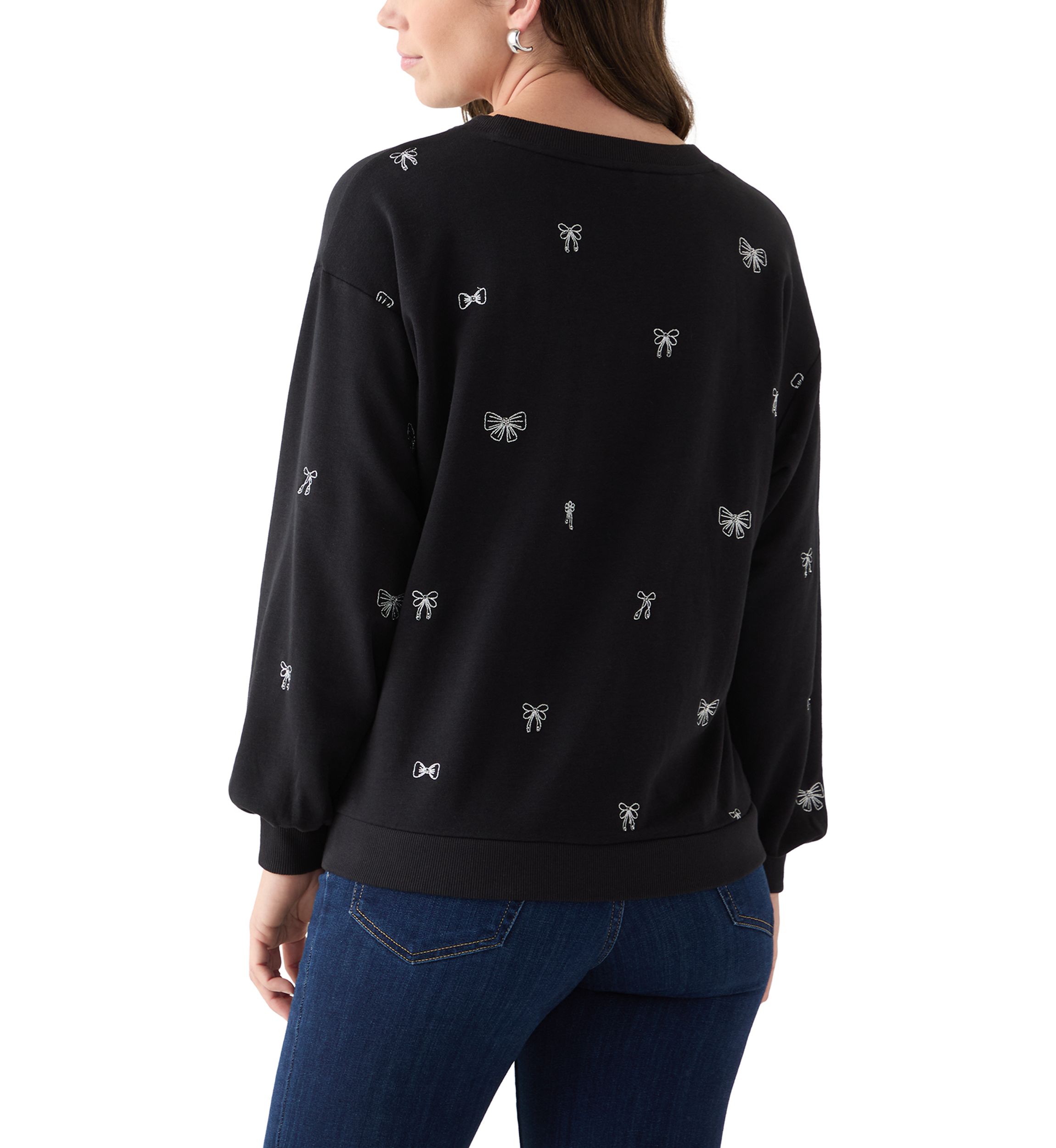 Womens Long Sleeve Embroidered Sweatshirt