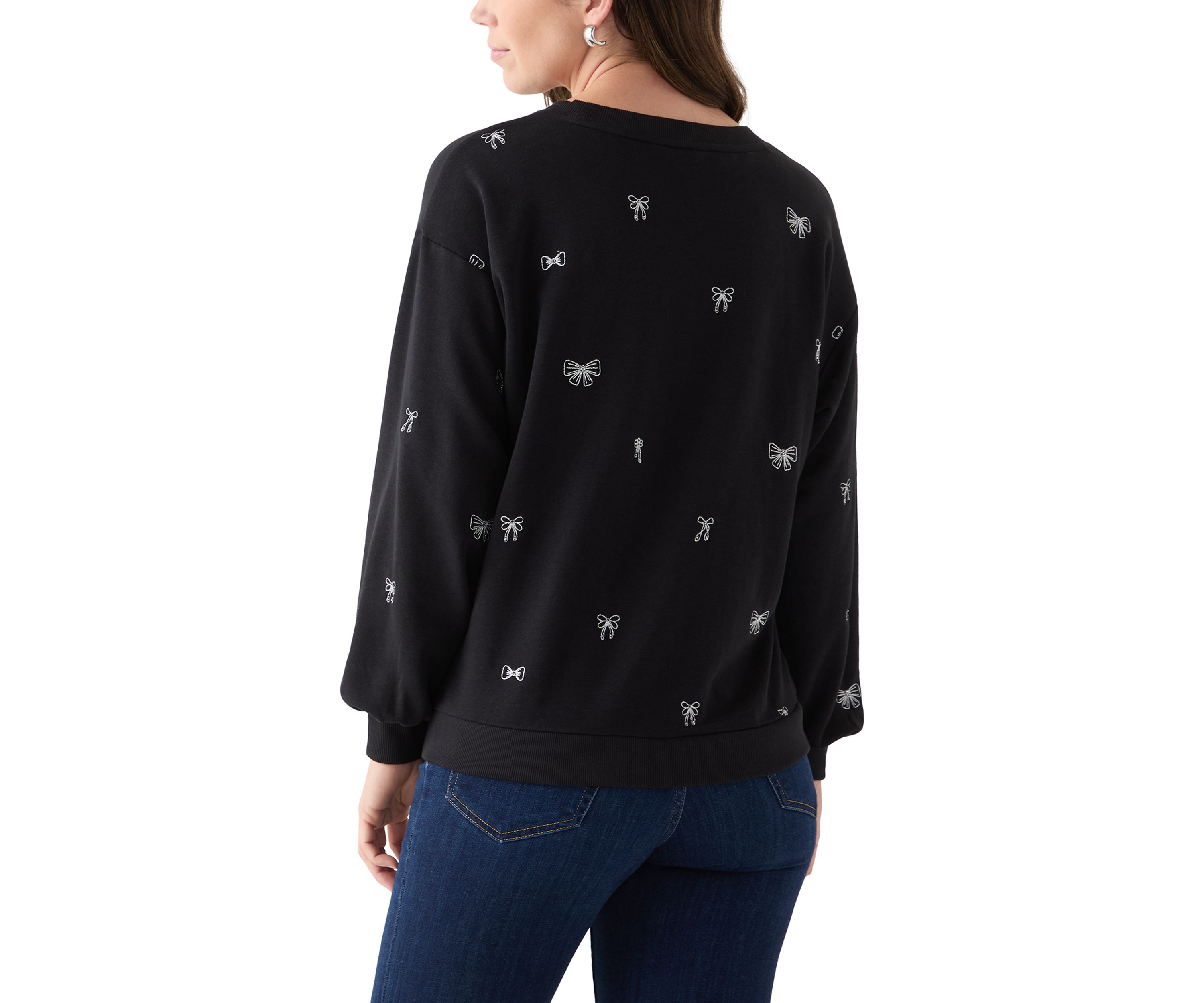 Womens Long Sleeve Embroidered Sweatshirt
