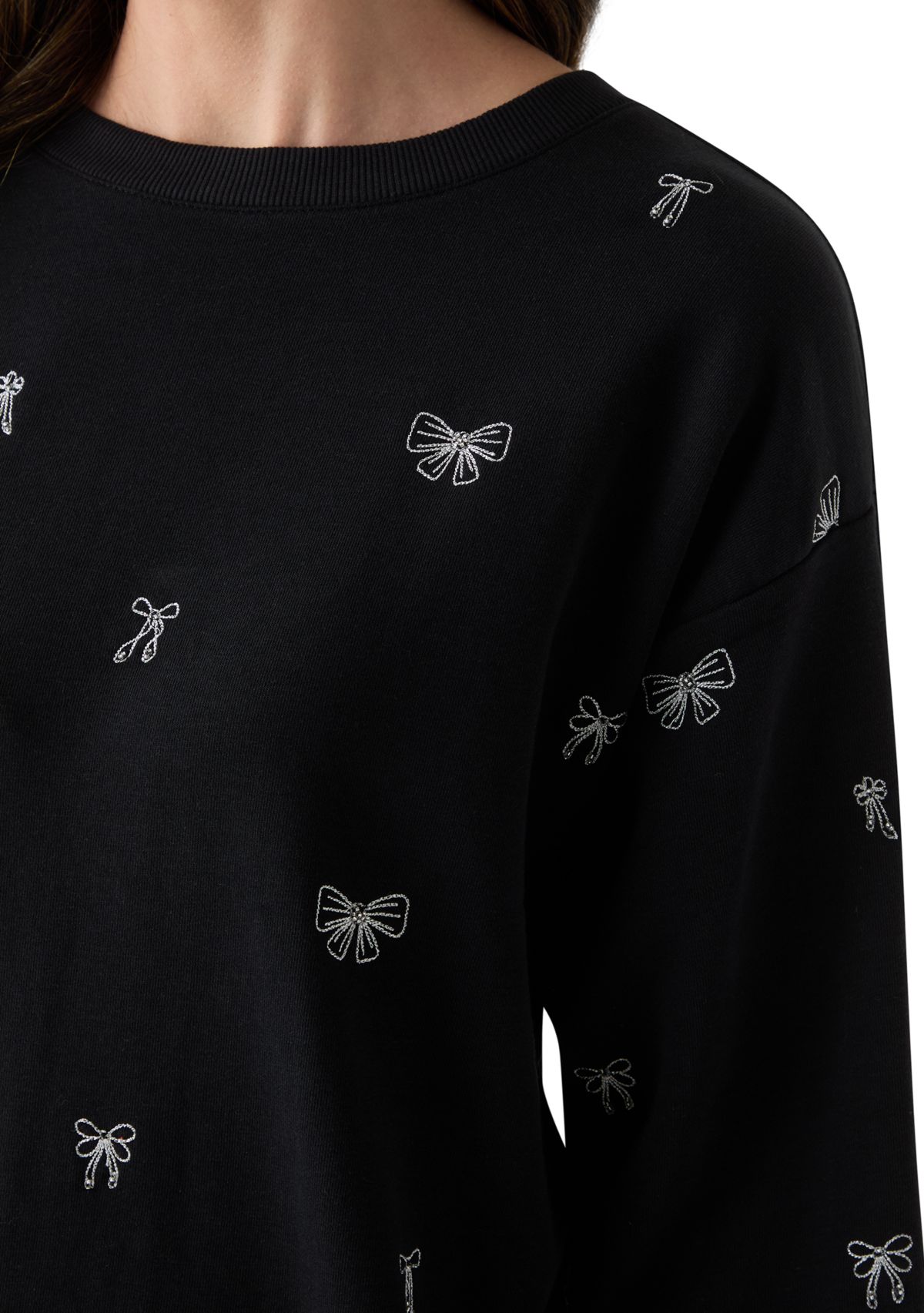 Womens Long Sleeve Embroidered Sweatshirt