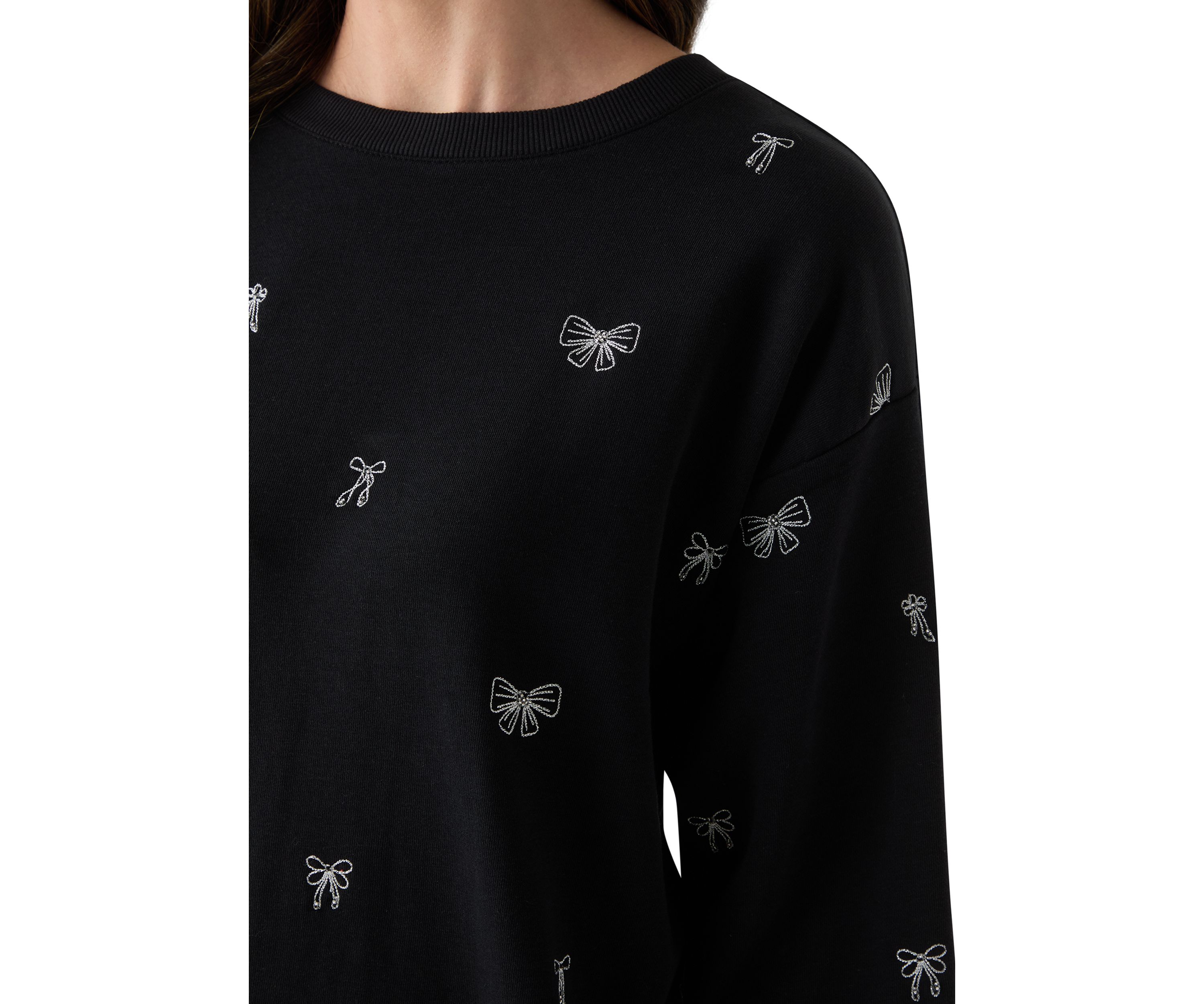 Womens Long Sleeve Embroidered Sweatshirt