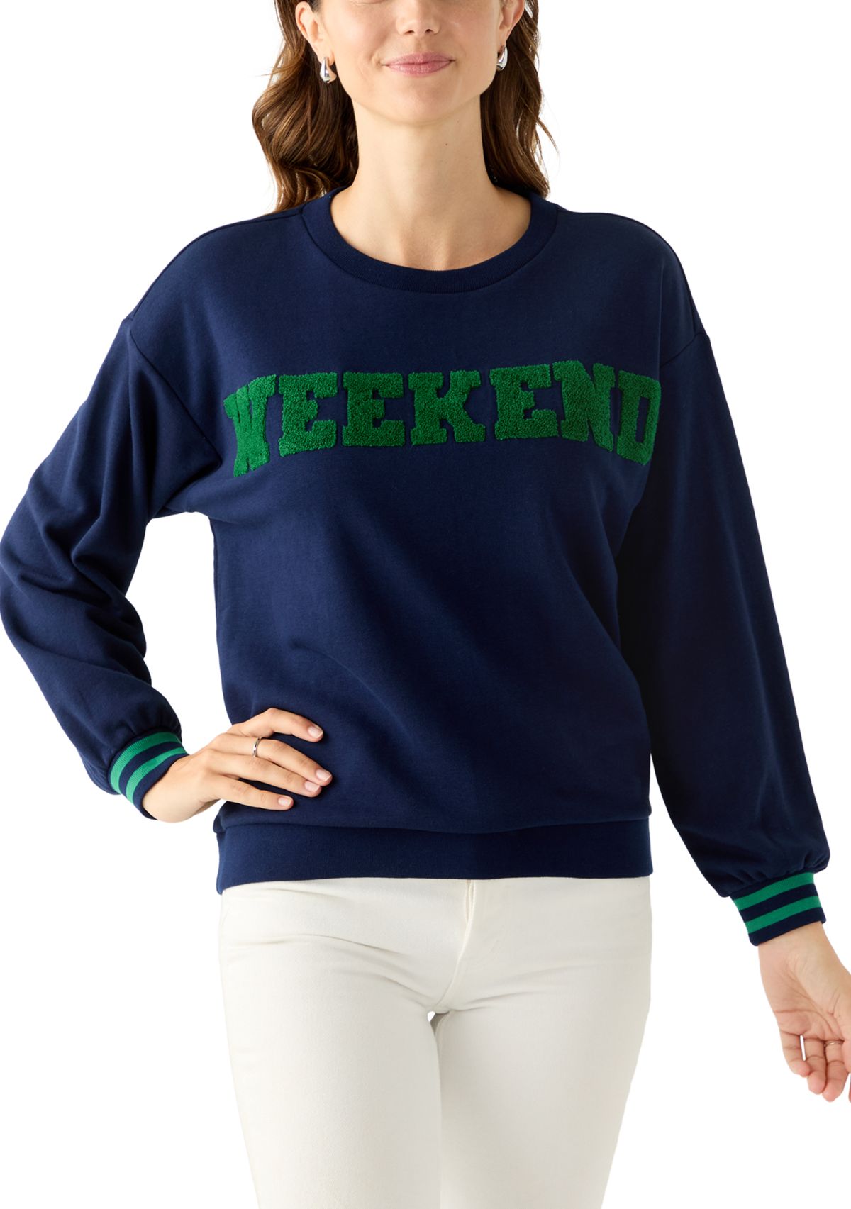 Womens Long Sleeve Patch Sweeper Pullover