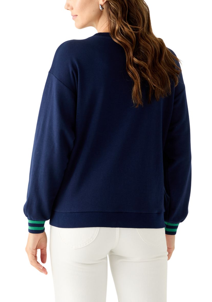 Womens Long Sleeve Patch Sweeper Pullover